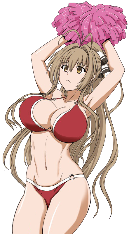 1girls amagi_brilliant_park bikini brown_hair cheerleader edit female_only kumoi_takashi sento_isuzu solo solo_female