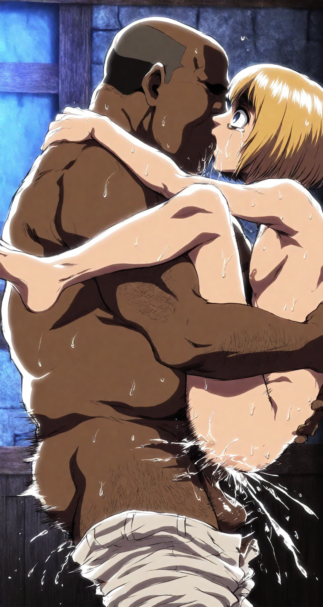 1femboy, 2boys, 2d, age difference, ai generated, anal, anal insertion, anal sex, anime, anime style, armin arlert, arms behind back, arms behind head, attack on titan, bald, bald male, balls, blonde hair, blue eyes, carrying, carrying partner, crying, dark skin, dark-skinned male, faceless male, fat, fat male, feet, feet up, femboy, flat chest, fluids, forced, forced kiss, french kiss, fucked into submission, gay, gay anal, gay domination, gay kissing, gay male, gay sex, grabbing, homosexual, homosexual sex, hug, humiliated, humiliation, interracial, interracial sex, kissing, legs, legs up, light skin, light-skinned male, male, male focus, male nipples, male penetrated, male penetrating, male penetrating male, male/male, motion blur, motion lines, naked male, nipples, nude, nude male, otoko no ko, otokonoko, pants, penetrating, penetration, quietns, saliva, shingeki no kyojin, short hair, shy, shy male, sissy, size difference, stand and carry position, standing, standing sex, sweat, sweating, tears, testicles, trap, twink, used, yellow hair