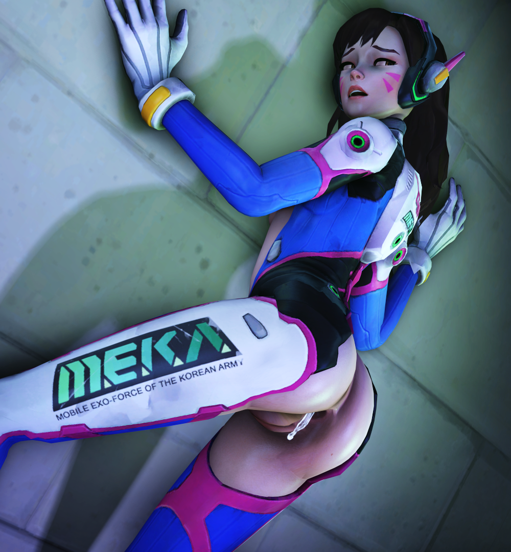 1girls 3d after_anal anus brown_eyes brown_hair cum_in_ass d.va female female_only overwatch pussy solo source_filmmaker tin-sfm