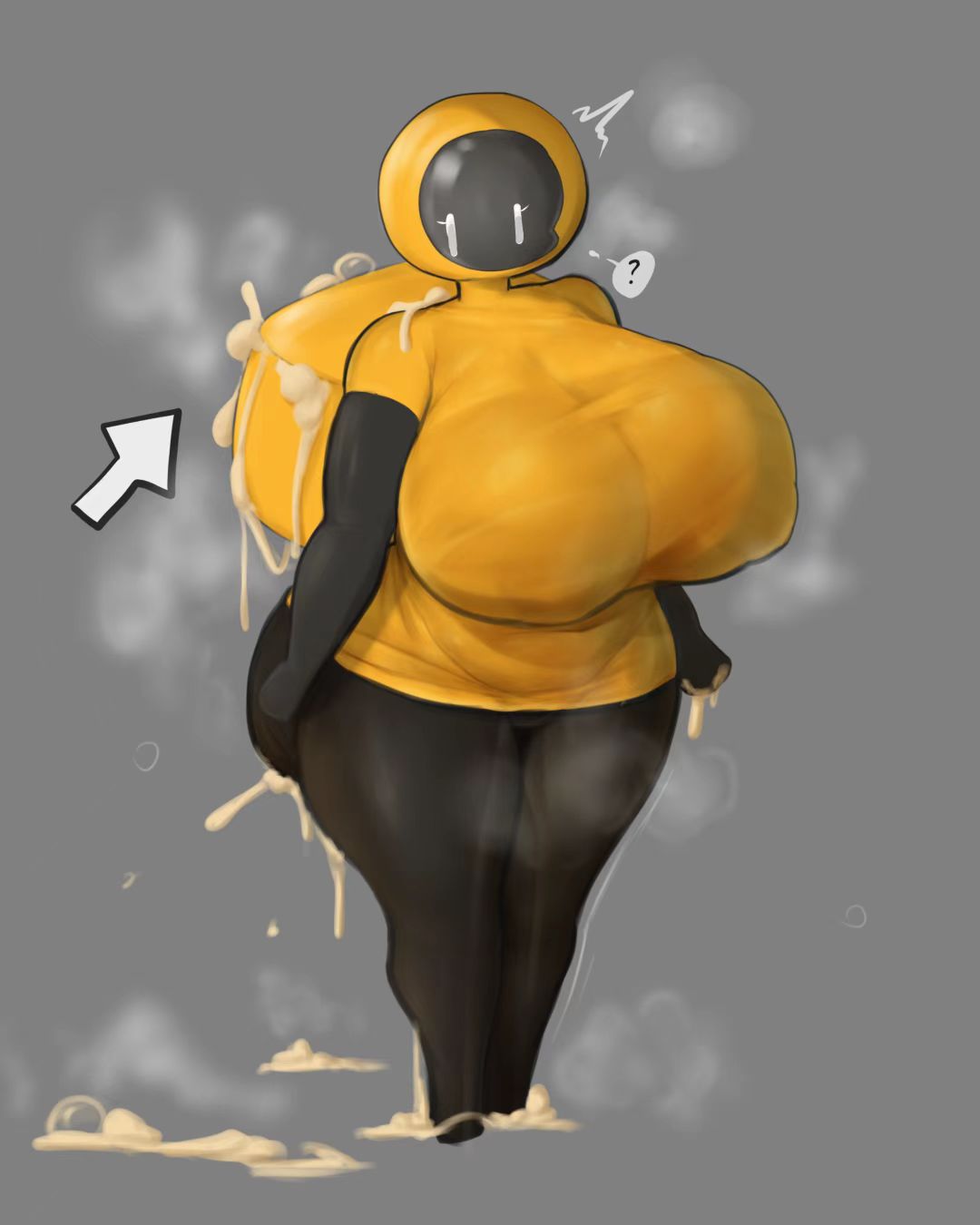 ?, 1girls, alternate breast size, ass, astronaut, big ass, big breasts, big butt, breasts, female, heart, huge breasts, julian's editor, orange (julian's editor), shen chao weibo, solo, tagme, thick legs, thick thighs