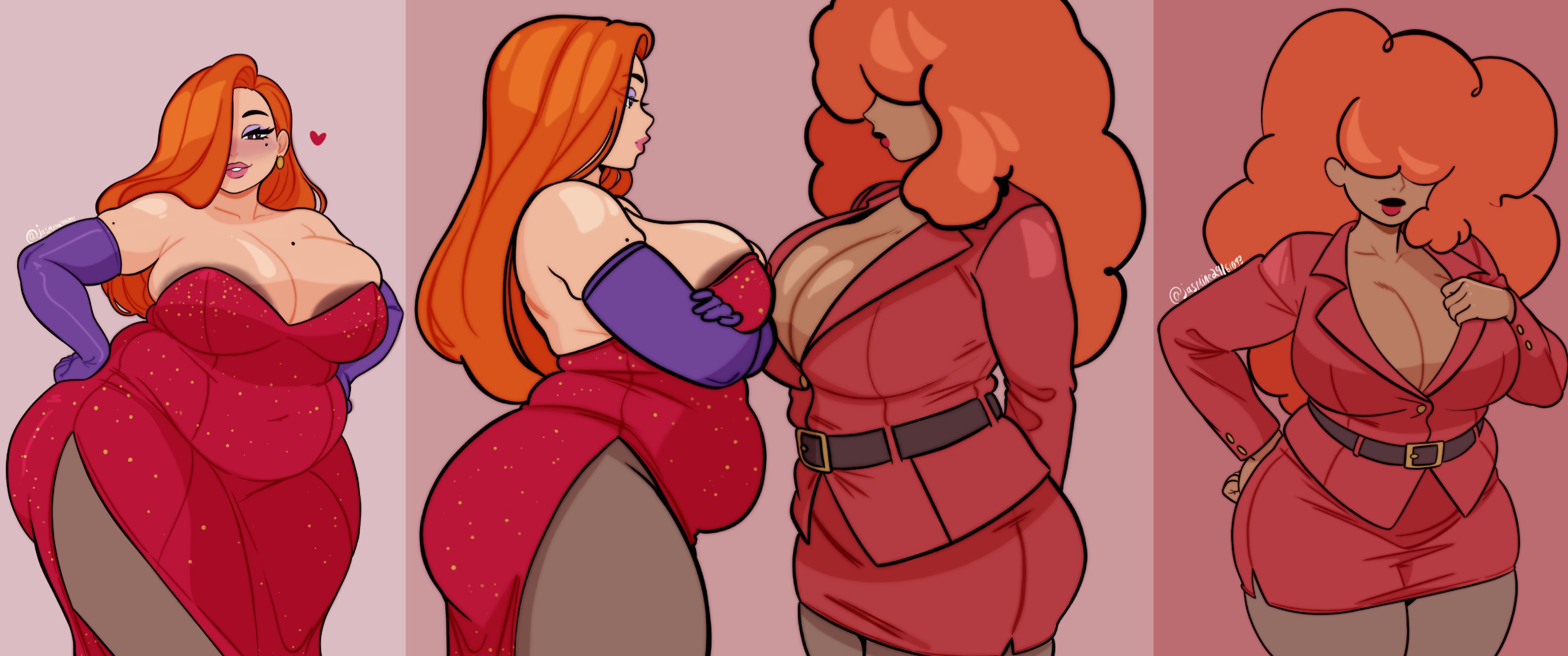 1girls, 1milf, 2girl, 2girls, 2woman, 2women, bbw, big ass, big breasts, big butt, big thighs, cartoon network, clothed, dark skin, disney, female, jasmine29161093, jazzanna, jessica rabbit, massive ass, massive breasts, massive butt, massive thighs, massive tits, milf, milf body, milfification, multiple females, multiple girls, orange hair, overweight, overweight female, plump, powerpuff girls, red outfit, sara bellum, tan skin, who framed roger rabbit