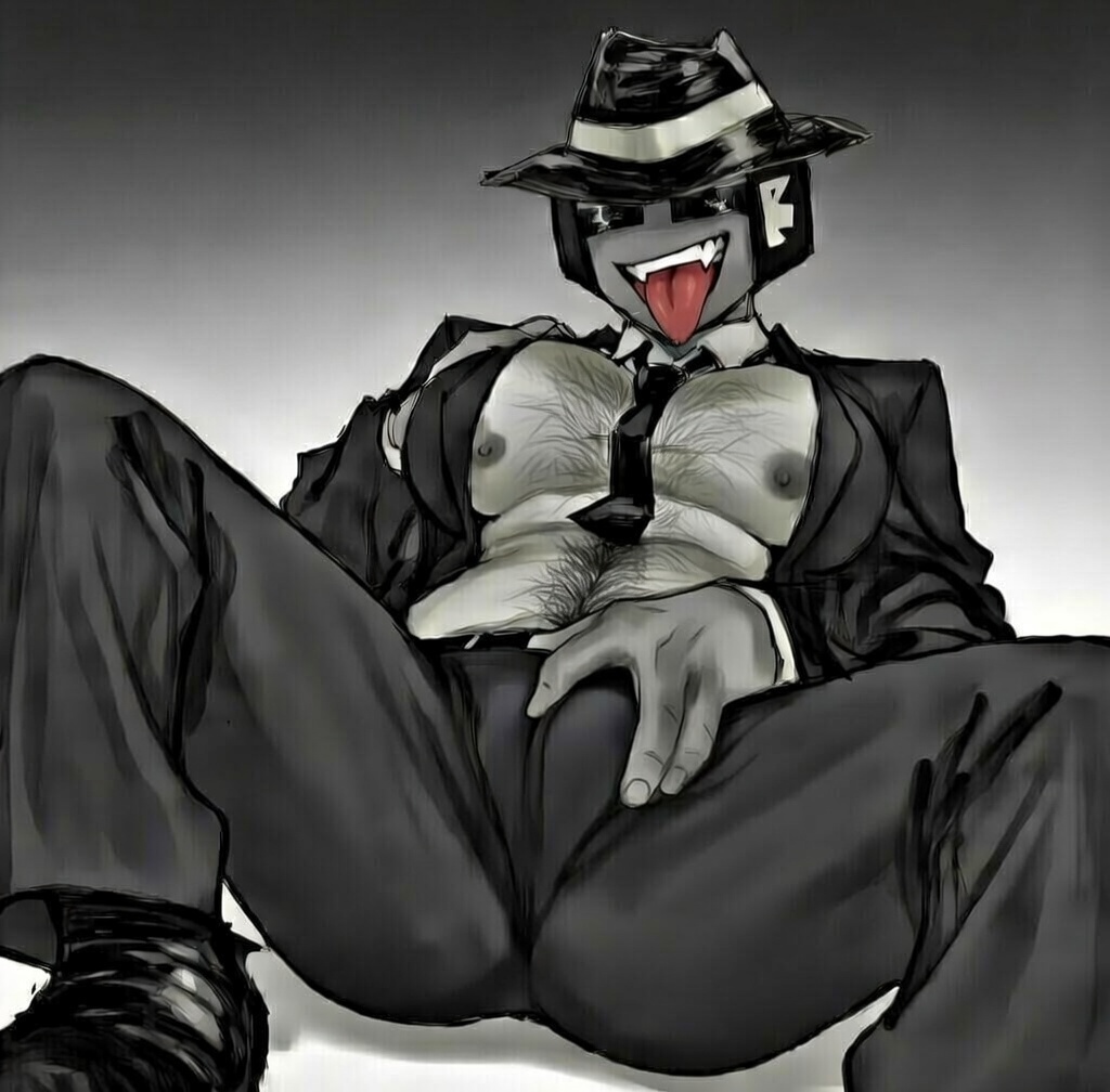 1boy, artist request, breasts out, chance (forsaken), clothed, clothing, forsaken (roblox), male, male only, roblox, roblox game, robloxian, tagme