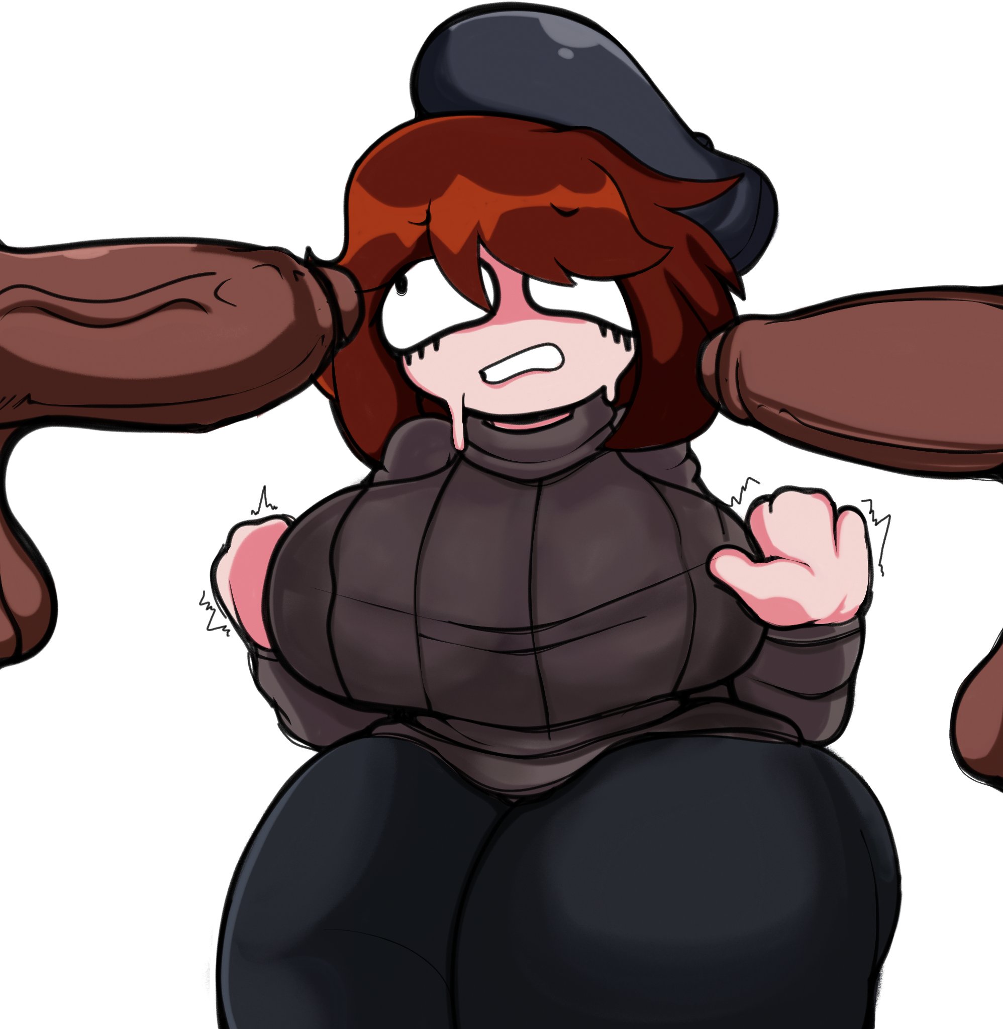 2 penises, 2boys, 2penis, auburn hair, big breasts, black cock, blacked, cheating, cheating (relationship), cheating female, cheating girlfriend, clothed, friday night funkin, girlfriend (friday night funkin), hourglass figure, imminent sex, large breasts, massacre girlfriend (friday night funkin), millie (mistful crimson morning), mistful crimson morning, nervous, netorare, ntr, short hair, stardrinsfw, sweat, sweatdrop, thick thighs, thighhighs, thighs, worried, worried expression