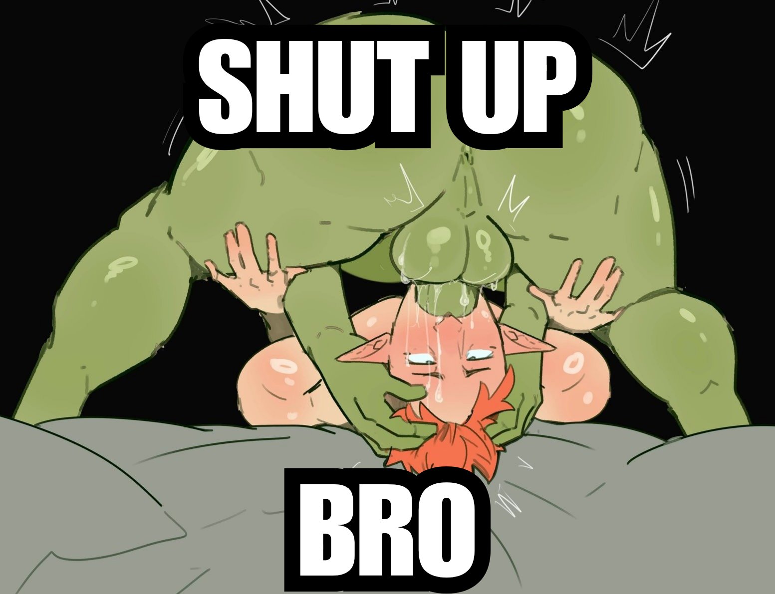 2boys, 69, abs, all the way to the base, anus, ass, balls, bara, biceps, big ass, big ass (male), big balls, big butt, big butt (male), big dom small sub, big penis, blowjob, completely nude, cum, cum in mouth, daddy, daspurplesong, deepthroat, dominant, dominant male, domination, elf, english, english text, erect penis, erection, face fucking, fellatio, gay, gay blowjob, gay domination, gay sex, genital fluids, green body, green skin, green-skinned male, height difference, huge cock, interspecies, irrumatio, large penis, male, male nipples, male only, male penetrated, male penetrating, male penetrating male, male/male, masculine male, mature male, mouth full of cock, muscular, muscular male, nipples, nude, nude male, oral, oral penetration, oral sex, orc, orc male, orgasm, pecs, penis, pointy ears, rough sex, sex, shiny skin, size difference, sloppy, sloppy blowjob, sword swallowing position, teeth, teeth visible, text, thick penis, throat fuck, throat swabbing, thrusting, thrusting into mouth, tusks, yaoi