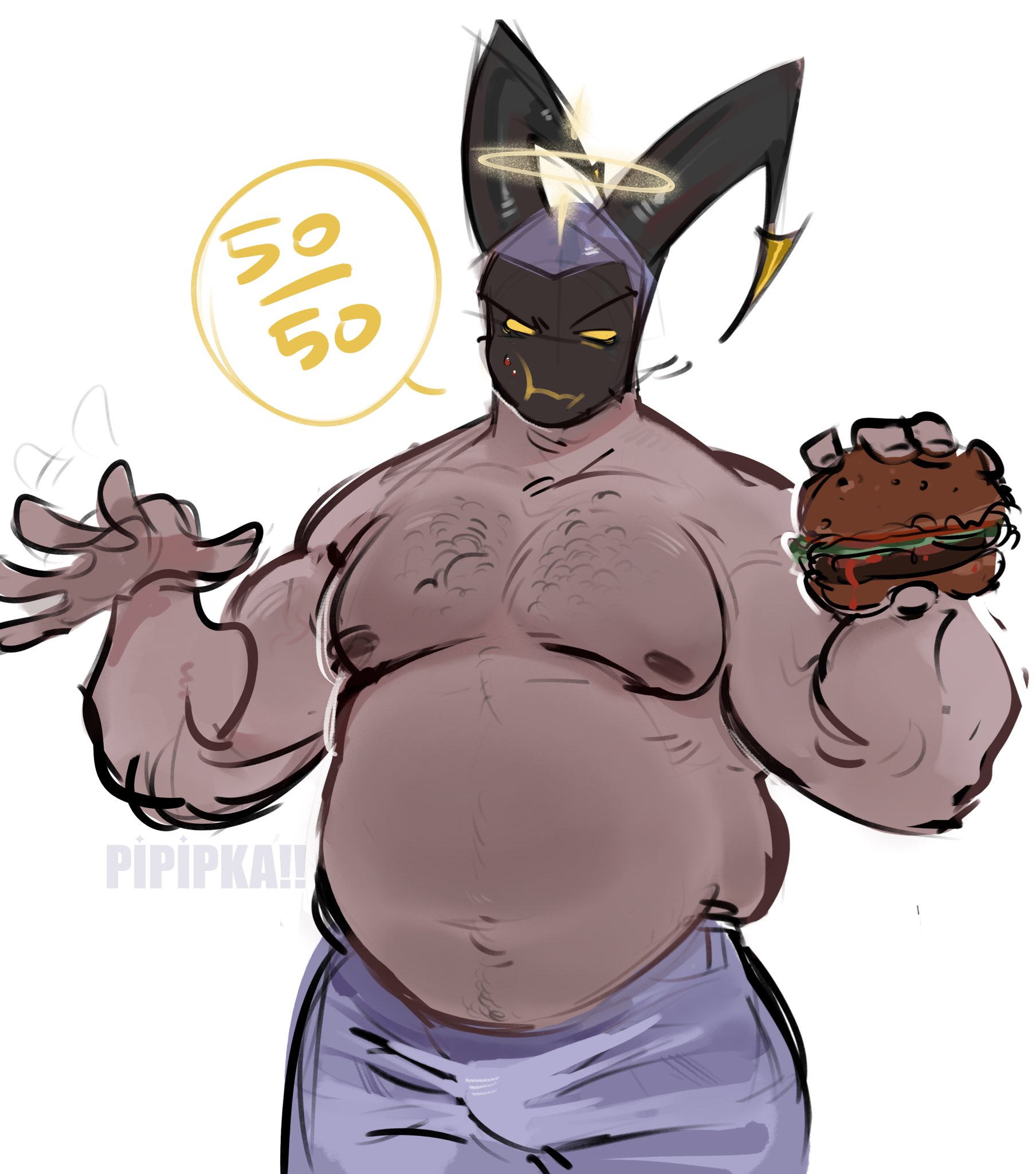 adam (hazbin hotel), bara, chubby, chubby male, fat male, hazbin hotel, male, male only, masked, moobs, pipipka