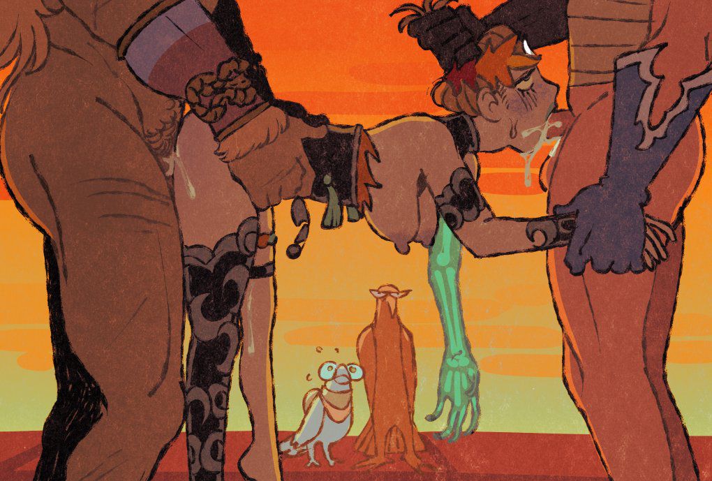 1girls, 2boys, breasts out, cousins, cum in mouth, cum in pussy, cum inside, deepthroat, double penetration, eagle, fucked into submission, hades (game), hades 2, heracles (hades), holding hair, holding waist, holding wrists, incest, melinoe (hades), pleasure face, prometheus (hades), raven, ripped clothing, secretly loves it, size difference, taylor titmouse
