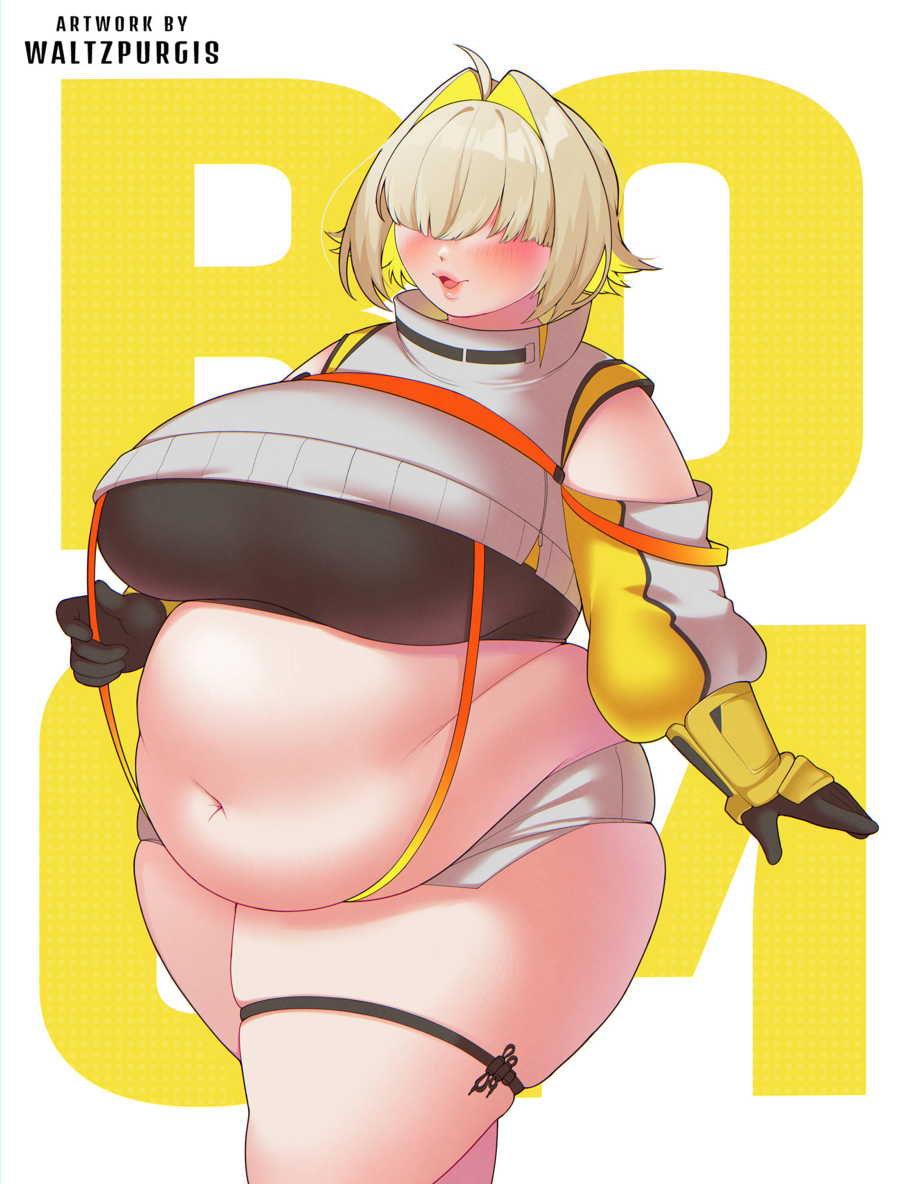 1girls, bbw, chubby, chubby female, elegg (nikke), female, female only, goddess of victory: nikke, skindentation, solo, solo female, standing, thick thighs, waltzpurgis, weight gain, wide hips