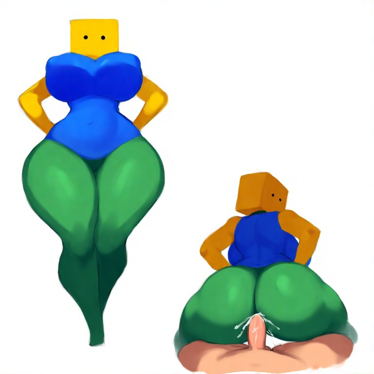 1boy, 1boy1girl, 1female1male, 1girls, 1woman1man, after anal, after sex, ai generated, anal, anal sex, ass, ass bigger than head, ass focus, back, back view, belly, big ass, big breasts, big butt, big hips, big penis, big thighs, blue shirt, boobs focus, boy, boy on girl, breasts, breasts focus, butt focus, cowgirl position, cube head, cum, cum in ass, cum inside, cumming, cumming from anal sex, cumming in ass, cumming inside, cumming while penetrating, curvaceous, curvaceous ass, curvaceous body, curvaceous female, curvaceous figure, curvaceous hips, curvaceous thighs, curvy, curvy body, curvy female, curvy figure, curvy hips, curvy thighs, dominant, dominant female, dot eyes, ejaculating while penetrating, ejaculation, ejaculation in ass, female, female focus, female human, female on top, female penetrated, female/male, femdom, femdom pov, front, front view, girl focus, green pants, hands on hips, hips, hips wider than shoulders, huge ass, huge butt, huge thighs, looking at another, looking at viewer, looking back, looking back at viewer, looking down, low angle, low angle view, low-angle view, male, male on female, male penetrating, male penetrating female, male pov, male/female, mouthless, noob, noob (roblox), pants, penetration, penis, penis in ass, pov, pov sex, roblox, roblox avatar, roblox game, roblox studio, robloxian, shirt, small waist, thick, thick ass, thick butt, thick hips, thick legs, thick thighs, thigh highs, thighhighs, thighs, thighs bigger than head, thighs bigger than torso, thighs together, thighs waist, tits focus, voluptuous, voluptuous body, voluptuous female, waist, white background, wide ass, wide hipped female, wide hips, wide thighs, woman focus, yellow body, yellow skin