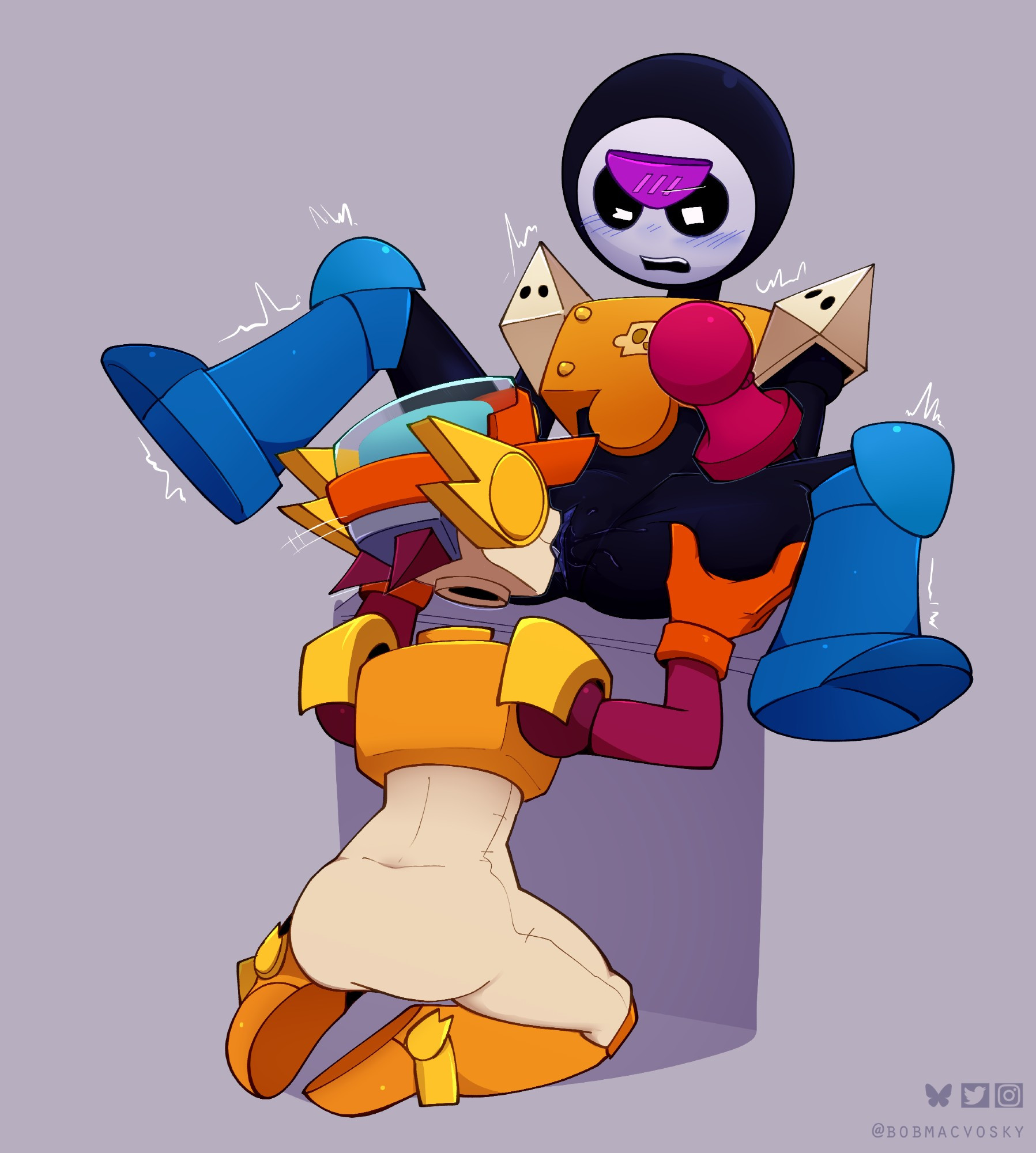 bobmacvosky, brawl stars, cuntboy, gay, gay sex, intersex, larry (brawl stars), licking, licking pussy, male, male only, male/male, meeple (brawl stars), pussy, robot, sex, sucking, sucking pussy, supercell, vulva line