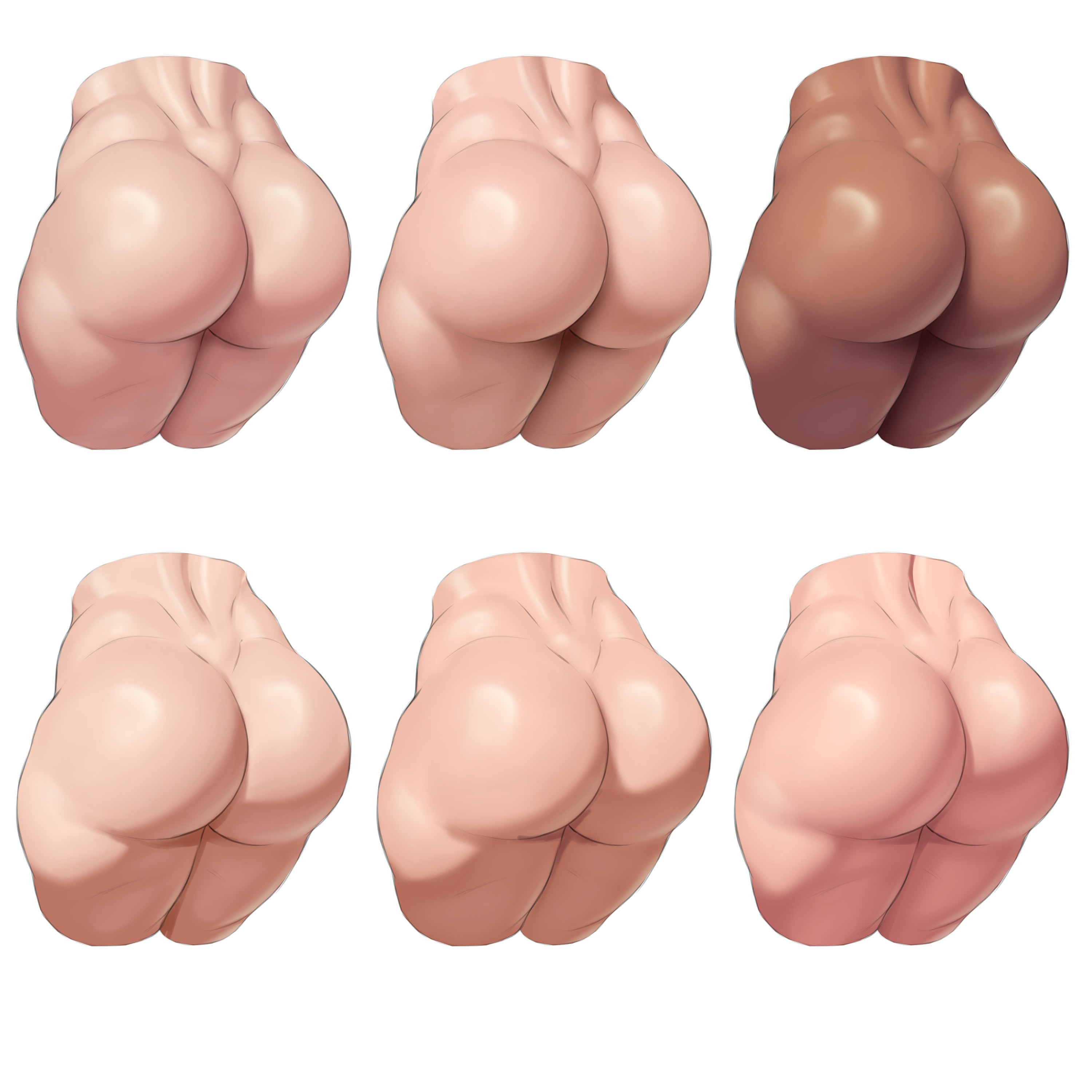 6girls, abyssdagon, ass, ass focus, big ass, bottom heavy, bubble butt, dark skin, dark-skinned female, dumptruck ass, female, female focus, female only, from behind, huge ass, thick, thick ass, thick thighs