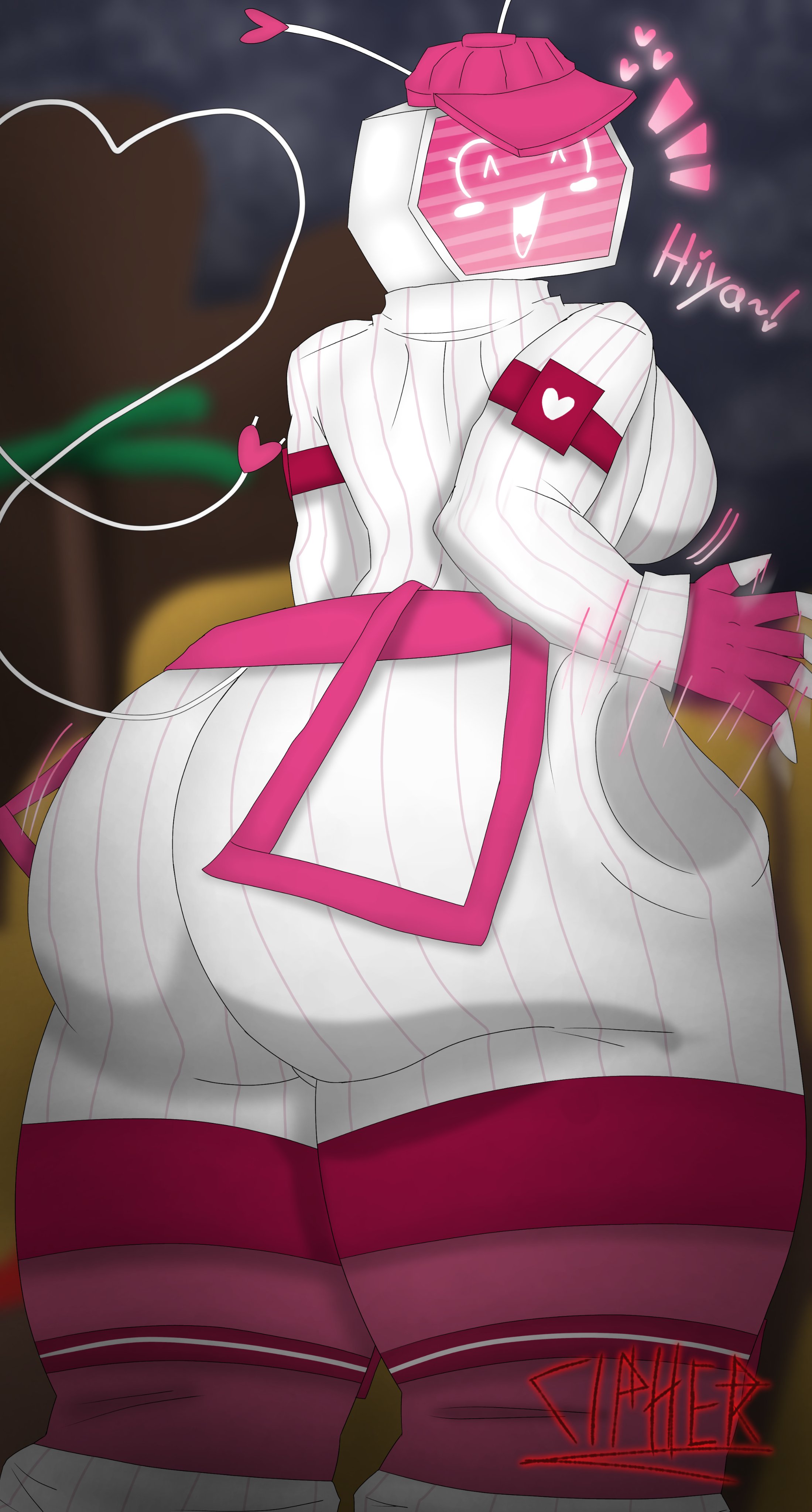 1girls, ass, breasts, cipherpablo, clothed, clothed female, clothing, female, female focus, female only, female robot, forsaken (roblox), fully clothed, lovebug veeronica, roblox, roblox game, robloxian, robot, sideboob, slapping ass, slapping butt, slapping own ass, solo, solo female, solo focus, thighs, tv head, tv head robot, veeronica, wearing hat