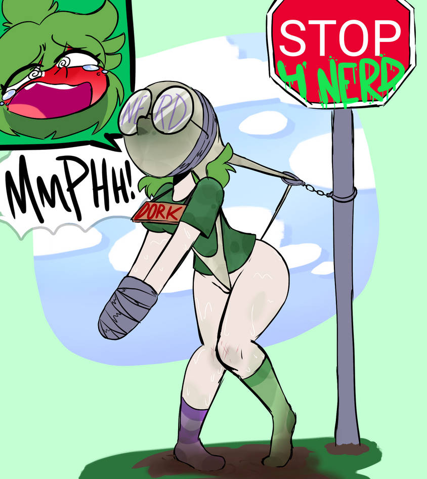 atomic wedgie, bondage, handcuffed, handcuffs, permanent wedgie, picknpull, questionable consent, smelly, smelly wedgie, stop sign, wedgie, wedgie fetish, wedgied female
