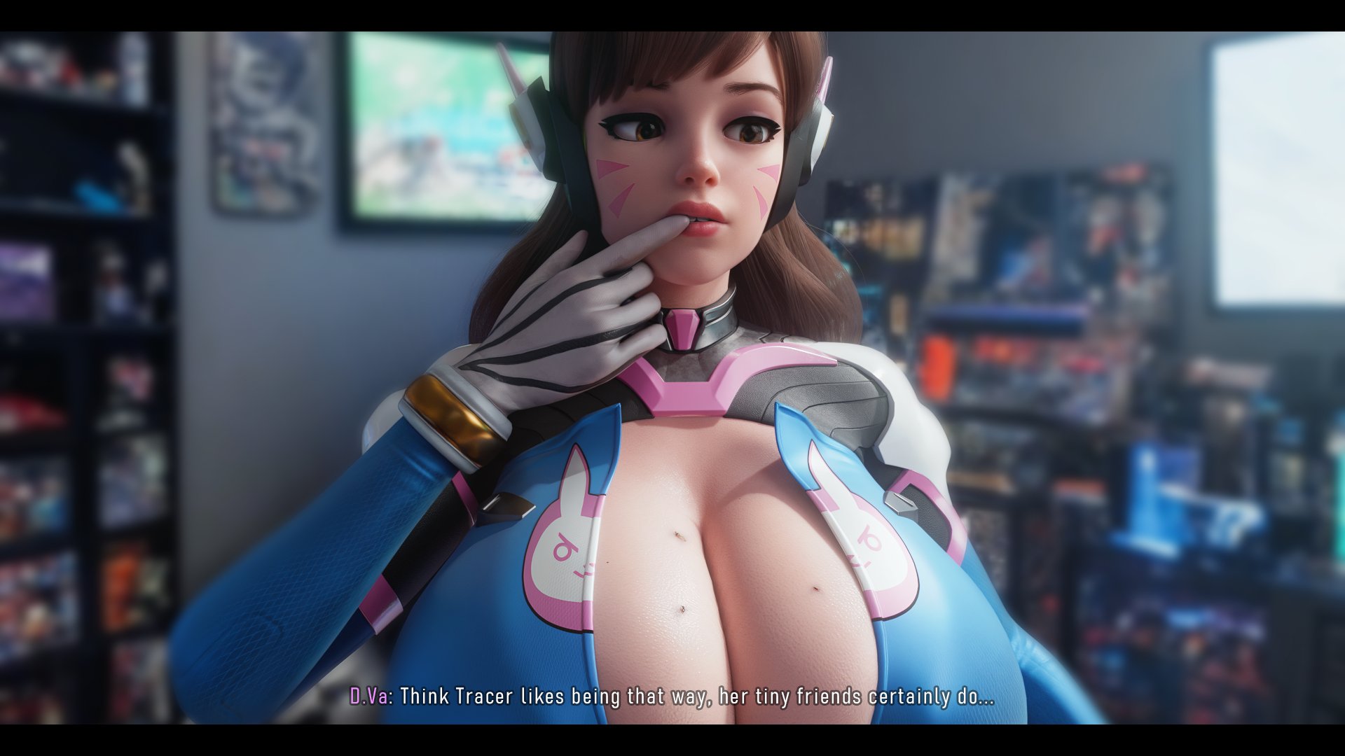 1girls, 3d, 3d (artwork), annoyed, annoyed expression, asian, asian female, big breasts, blizzard entertainment, breasts, brown hair, brown hair female, brunette female, brunette hair, d.va, extreme size difference, female, female focus, giantess, hana song, huge boobs, huge breasts, korean, korean female, krieginax, light skin, light-skinned female, looking away, micro, micro people, micro person, overwatch, overwatch 2, scrag d.va, shrunk, shrunken people, shrunken person, size difference