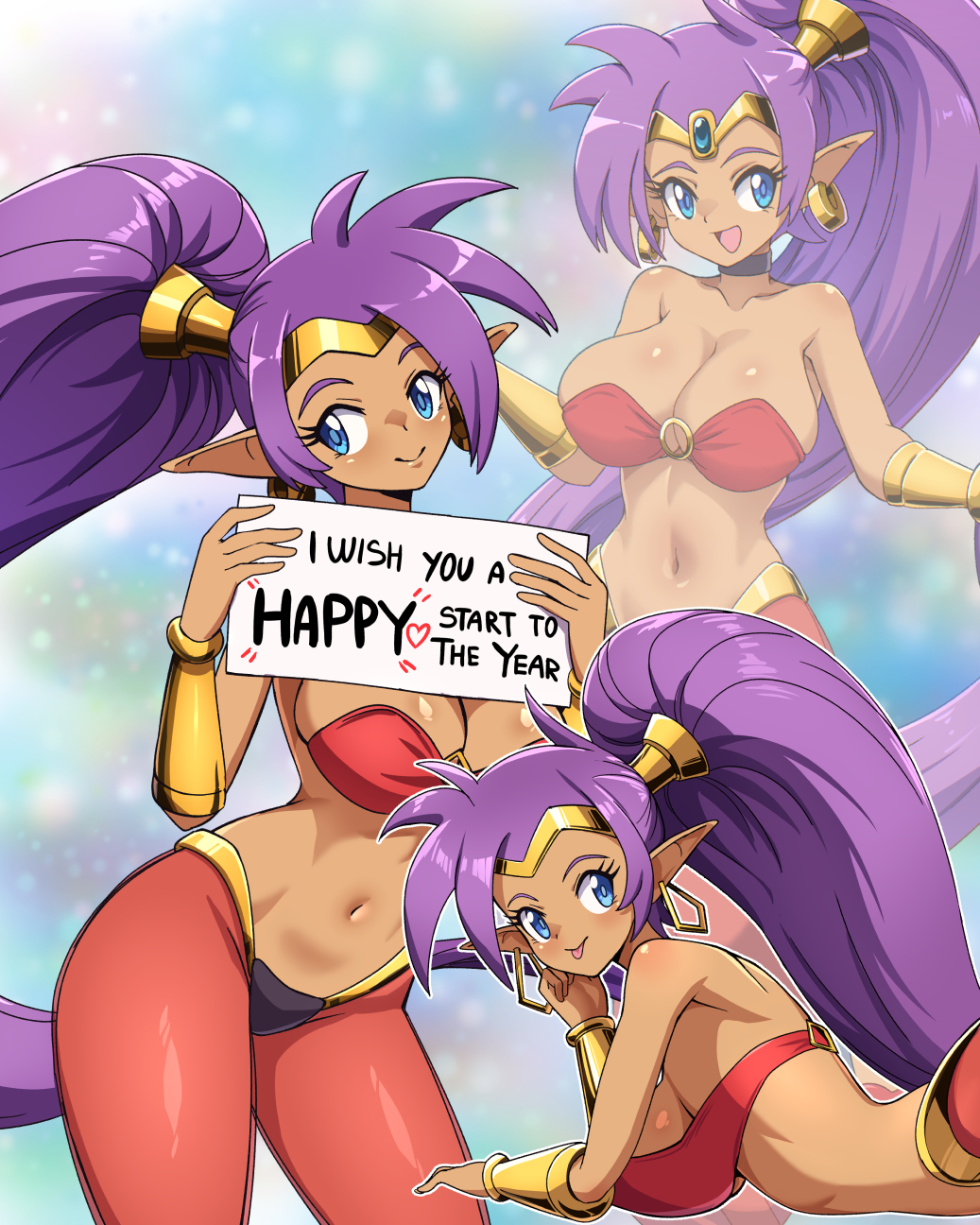 1girls, dark-skinned female, purple hair, shantae, shantae (character), zuchysdraws