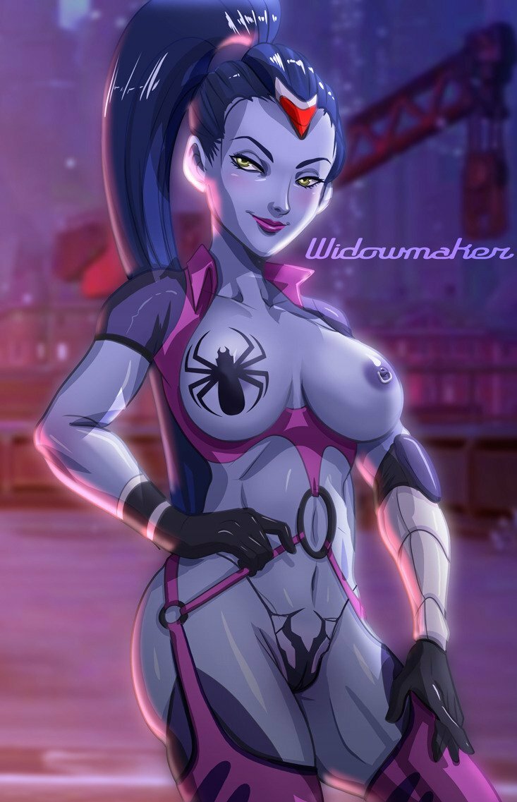 1girls, areolae, breasts, crisisbeat, female, female only, legwear, nipple piercing, nipples, overwatch, pasties, piercing, solo, thighhighs, widowmaker