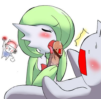 1girls 2boys 2ch animal breasts dogu fellatio female flat_chest gardevoir handjob hat lowres naughty_face no_breasts oral penis poke_ball pokemon pokemon_(species) pokemon_rse source_request straight two-handed_handjob