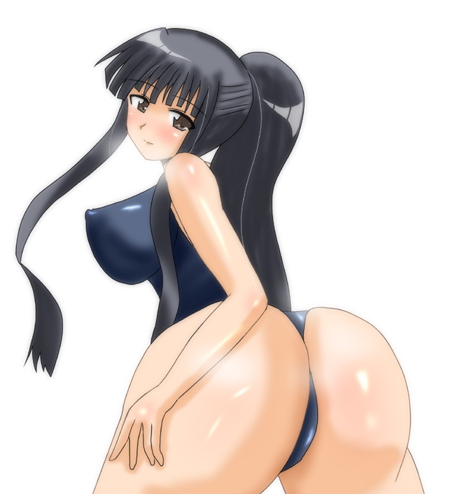 artist_request ass large_breasts looking_back mahou_sensei_negima! one-piece_swimsuit ookouchi_akira swimsuit tagme