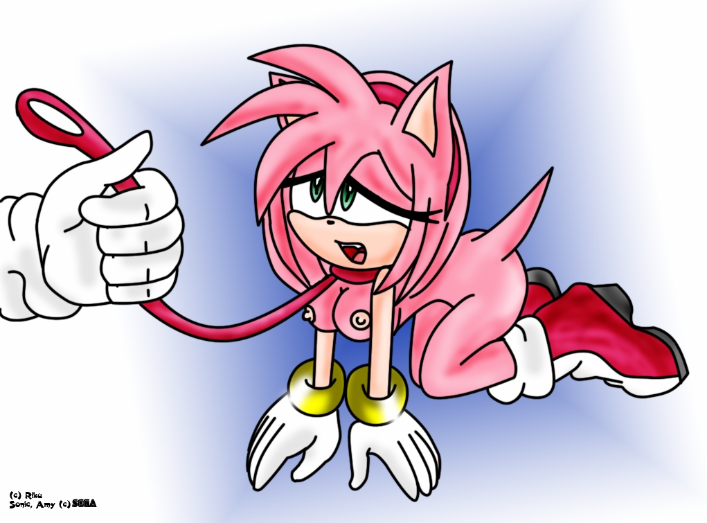 all_fours amy_rose anthro ass bdsm bitch_taken_for_walk bondage breasts collar embarrassed_nude_female female femsub fur half-closed_eyes hedgehog helpless humiliation leash leash_pull nude open_mouth pet petgirl riku_(artist) sega slave sonic_(series) straight_hair vulnerable