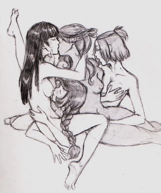 2000s 2008 4girls areolae artist_request asian_female avatar_the_last_airbender barefoot black_and_white black_hair blunt_bangs braid breast_grab breast_sucking breasts caressing_face chocolate_and_vanilla closed_eyes closed_legs completely_nude cuddling dark-skinned_female dark_hair dark_skin earth_kingdom entangled female female_only ffff_foursome fingering fire_nation flexible foursome friends full_body girl_sandwich groping groping_breasts groping_own_breast group group_sex hair_down head_on_lap hugging human interracial katara kissing lesbian_orgy light-skinned_female looking_pleasured lying_on_side mai_(avatar) making_out medium_breasts messy_hair monochrome multiple_females multiple_girls nipple_suck nipples nude_female on_ground open_mouth orgy passionate perky_breasts playful sex sitting sketch small_breasts smile soles spread_legs spread_toes straight_hair stretching stretching_legs suki swept_bangs tagme teenager thick_thighs toes topknot ty_lee water_tribe yuri