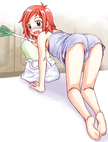 blush clothing feet looking_back mahou_sensei_negima! murakami_natsumi open_mouth panties soles tagme toes yuzu_(hide_and_seek)