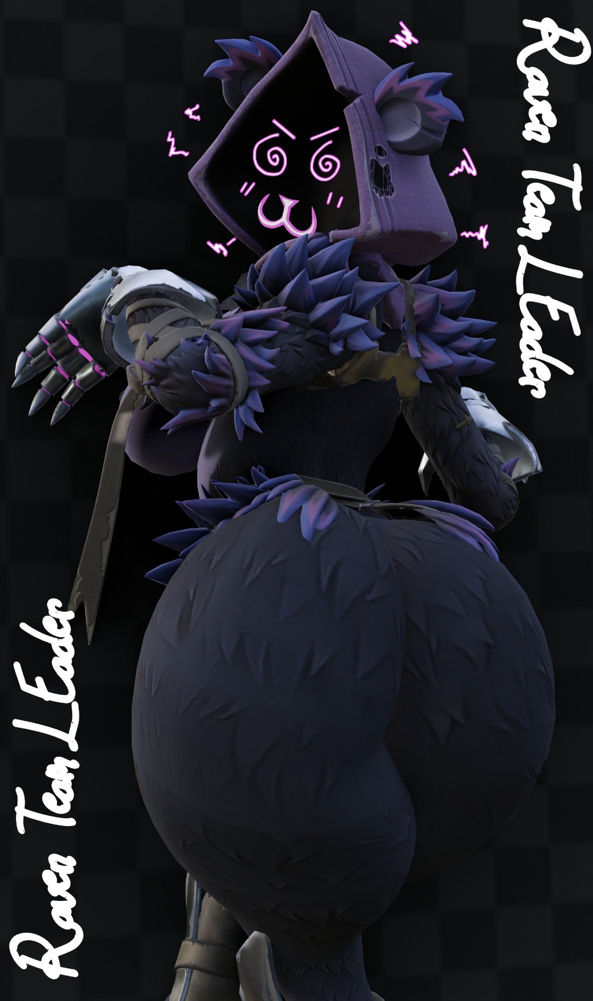 3d, 3d (artwork), anaroth, ass focus, big ass, big breasts, bubble ass, bubble butt, curvaceous, curvy, curvy figure, female, fortnite, hourglass figure, hourglass figured female, palmtreerothic, raven team leader, spiral eyes, thick thighs