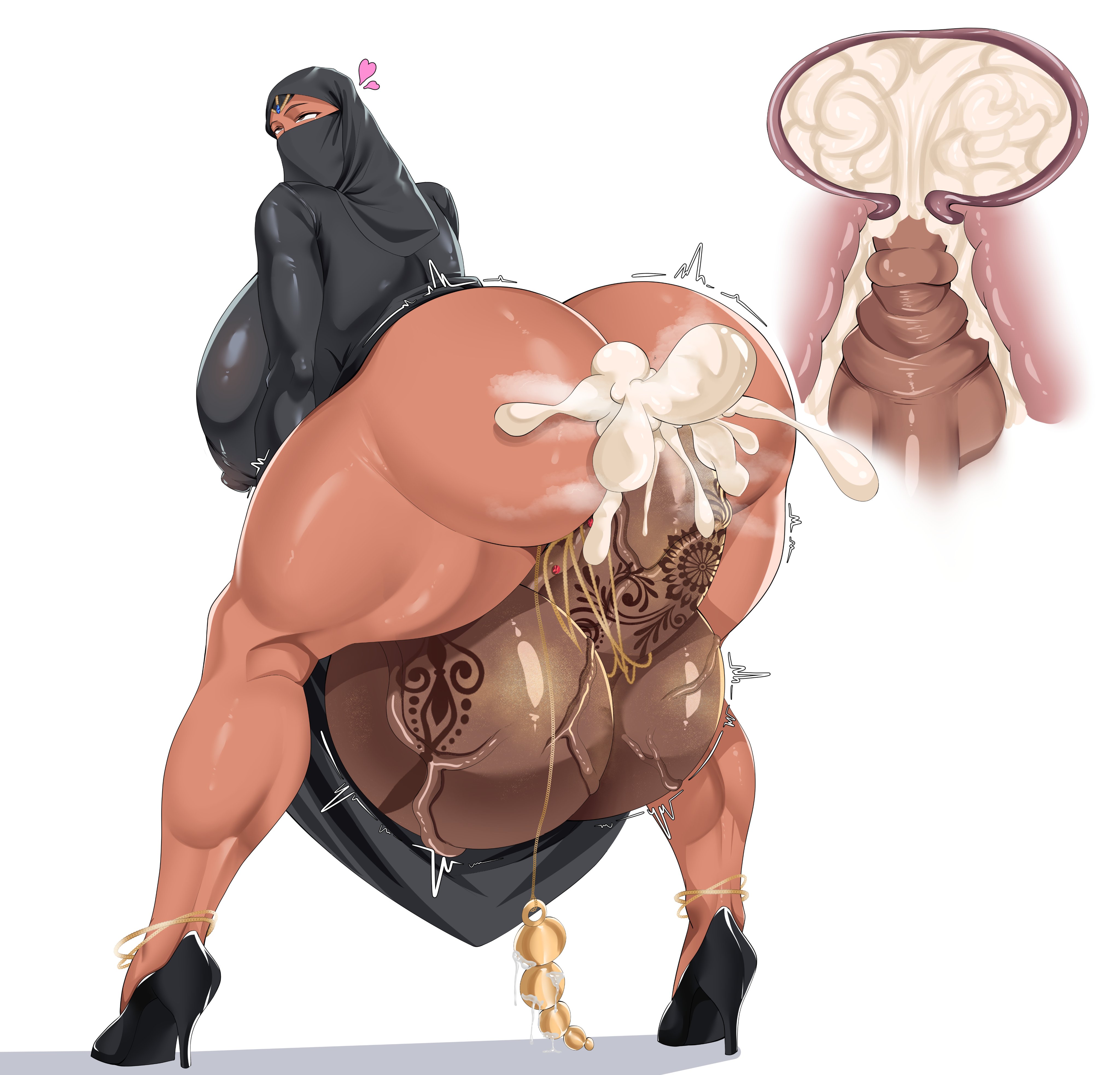 1futa, ass bigger than head, autopenetration, balls bigger than head, breasts bigger than head, cum, cumming, full-package futa, futanari, hijab, huge cock, hyper, hyper ass, hyper balls, hyper breasts, hyper penis, masturbation, penis longer than knee, self fuck, self fucking, self sex, solo futa, tagme, the next3650, vaginal penetration