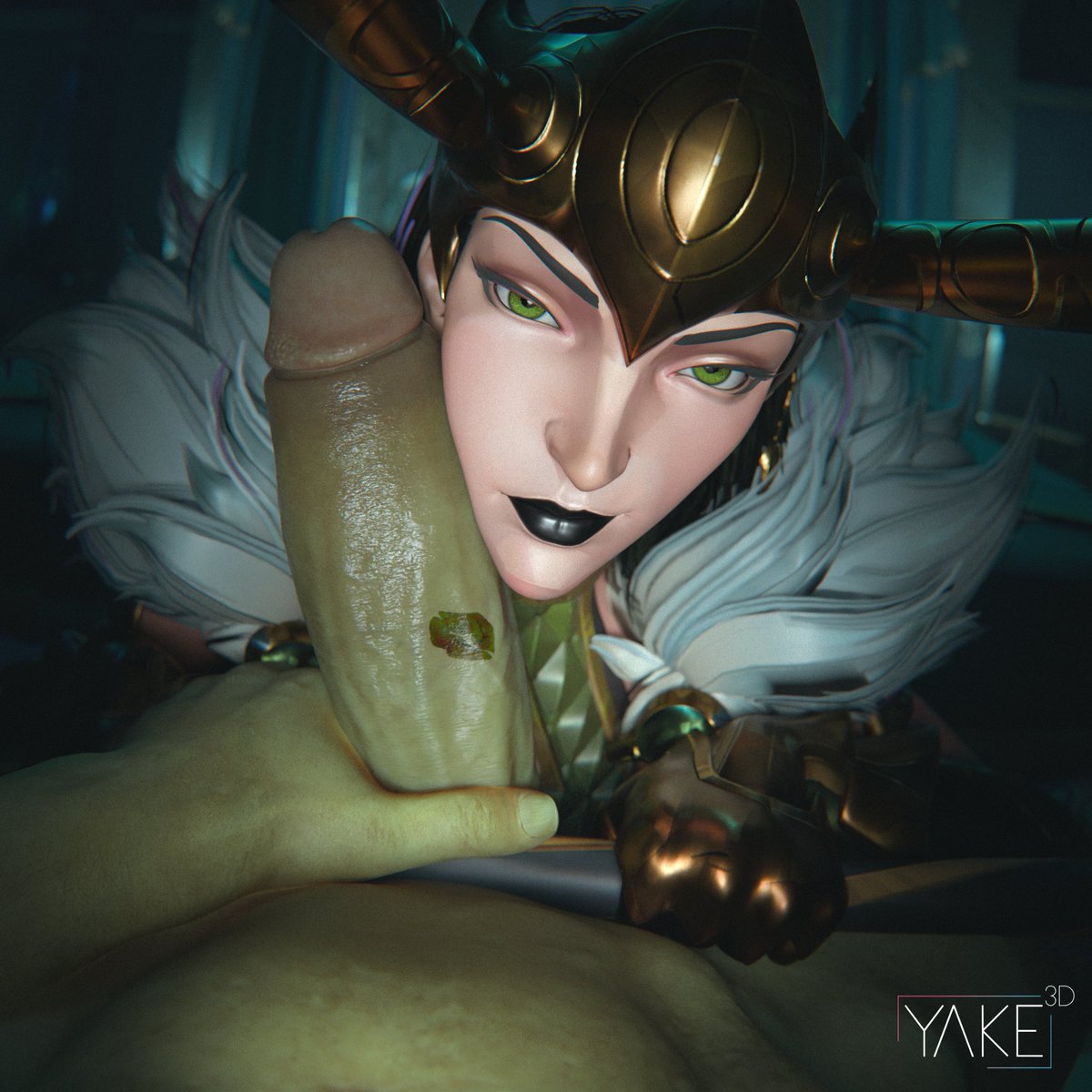 3d hulk_(marvel_rivals) lady_loki lady_loki_(marvel_rivals) lipstick_mark lipstick_on_penis loki_(marvel) marvel marvel_comics marvel_rivals rule_63 yakenaris