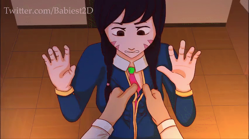 3d, academy d.va, animated, areolae, babiest2d, breasts, classroom, d.va, exposed, exposed breasts, female, gif, nipples, overwatch, petite, ripped, ripped clothing, school, school uniform, schoolgirl, shirt removed, shocked, shocked expression, small breasts, teacher, teacher and student, tied hair