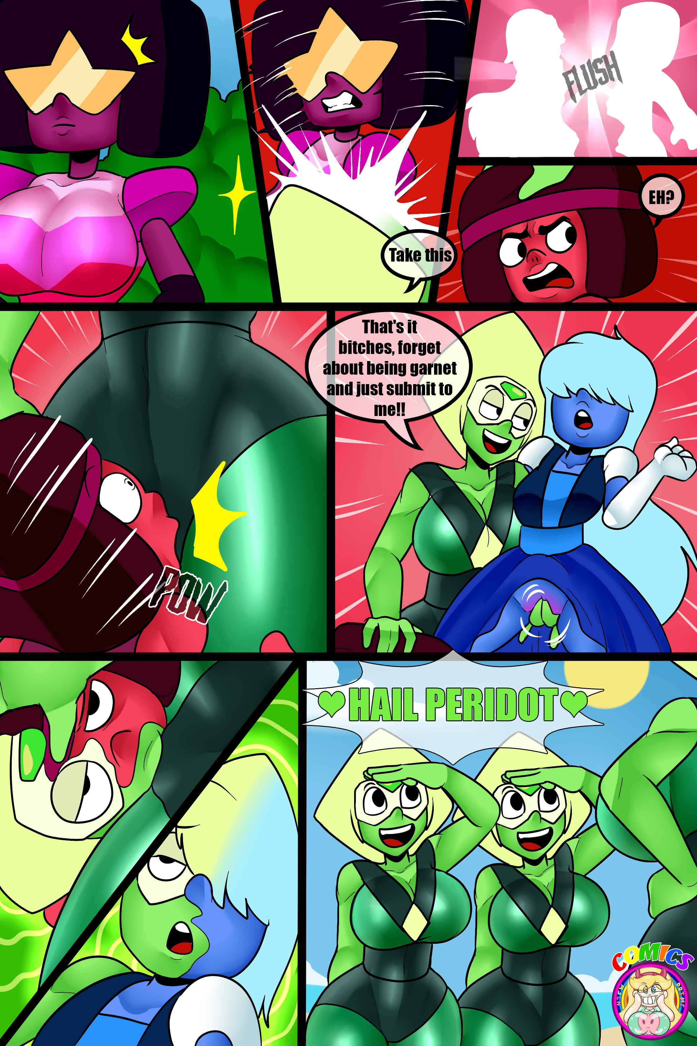 body copy, drone, drone transformation, dronification, garnet (steven universe), goo transformation, peridot (steven universe), pussy fingering, pussy licking, ruby (steven universe), sapphire (steven universe), steven universe, tagme, transformation, transformation sequence, twinning, zaicomaster14