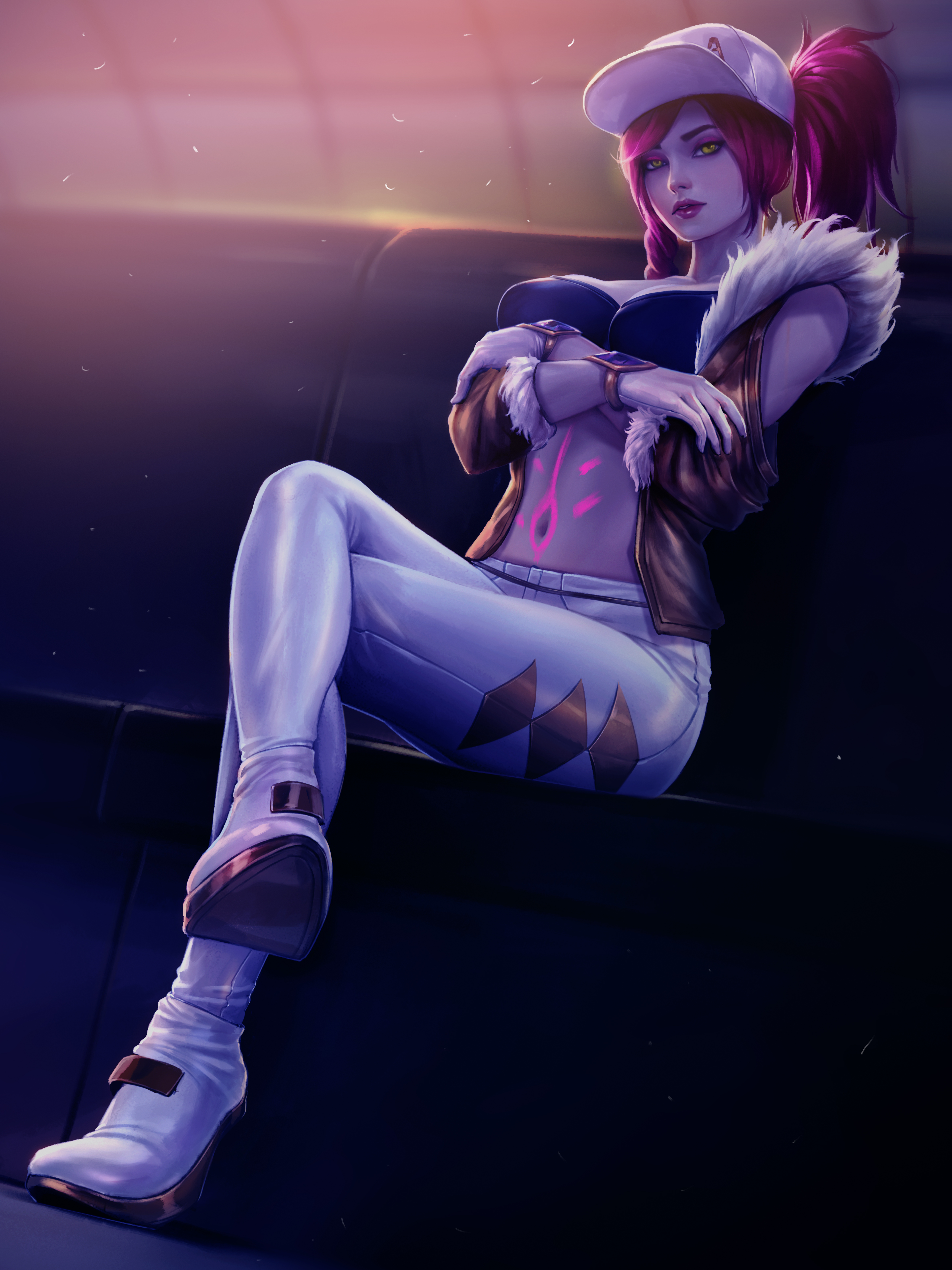 akali, alternate costume, female, firolian, k/da akali, k/da series, league of legends, solo, tagme