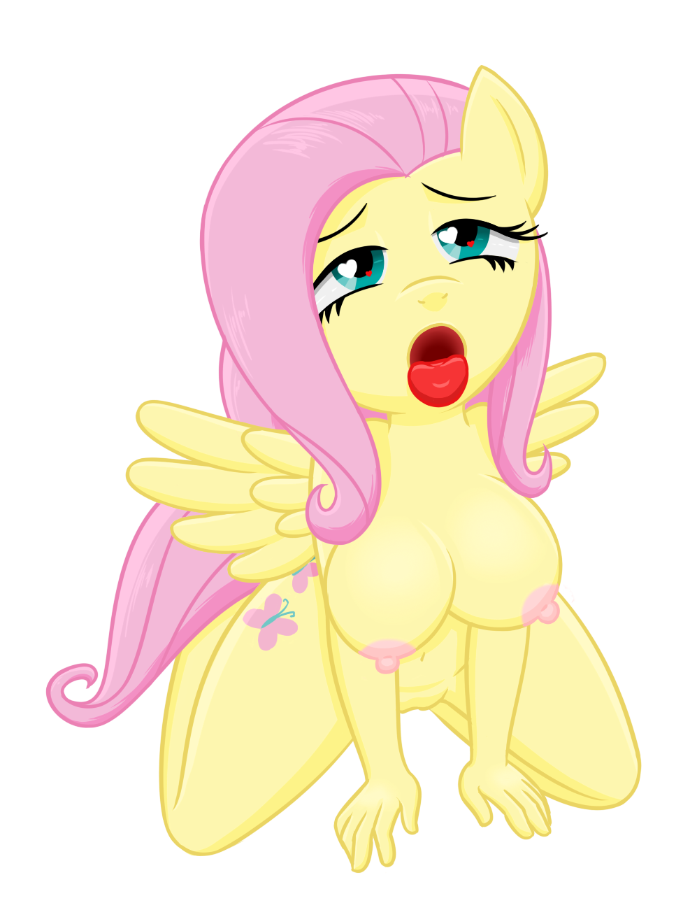 1girls 2021 female fluttershy_(mlp) hasbro large_breasts my_little_pony takeshi1000