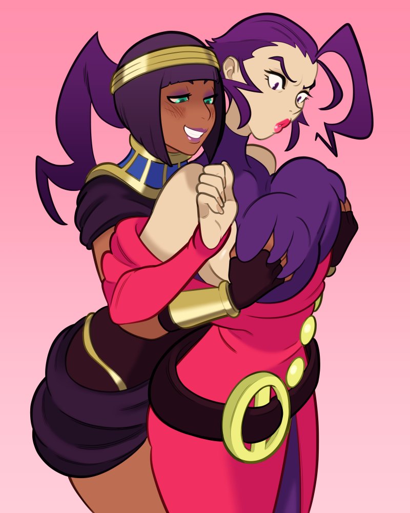 2girls big_breasts breast_grab breasts capcom dark-skinned_female dark_skin female grim_grasper light-skinned_female light_skin menat_(street_fighter) purple_hair rose_(street_fighter) street_fighter yuri