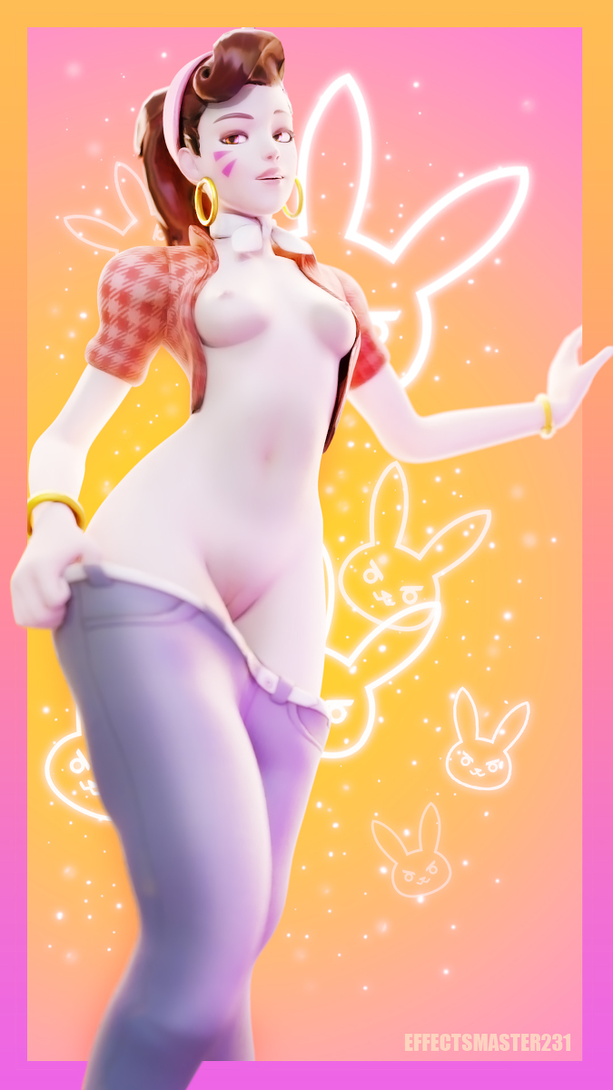 1girls, 3d, alternate costume, breasts, brown eyes, brown hair, cruiser d.va, d.va, effectsmaster231, female, female only, no bra, no panties, overwatch, overwatch 2, overwatch league, pants down, pussy, solo