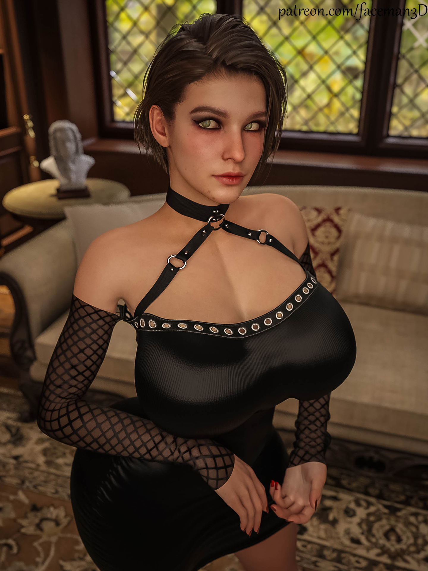 1girls, 3d, absurd res, ass, big ass, big breasts, big butt, breasts, brown hair, brown-haired female, brunette hair, capcom, faceman108, female, female focus, female only, jill valentine, jill valentine (sasha zotova), light skin, light-skinned female, resident evil, resident evil 3, resident evil 3 remake, short hair, thick, thick thighs