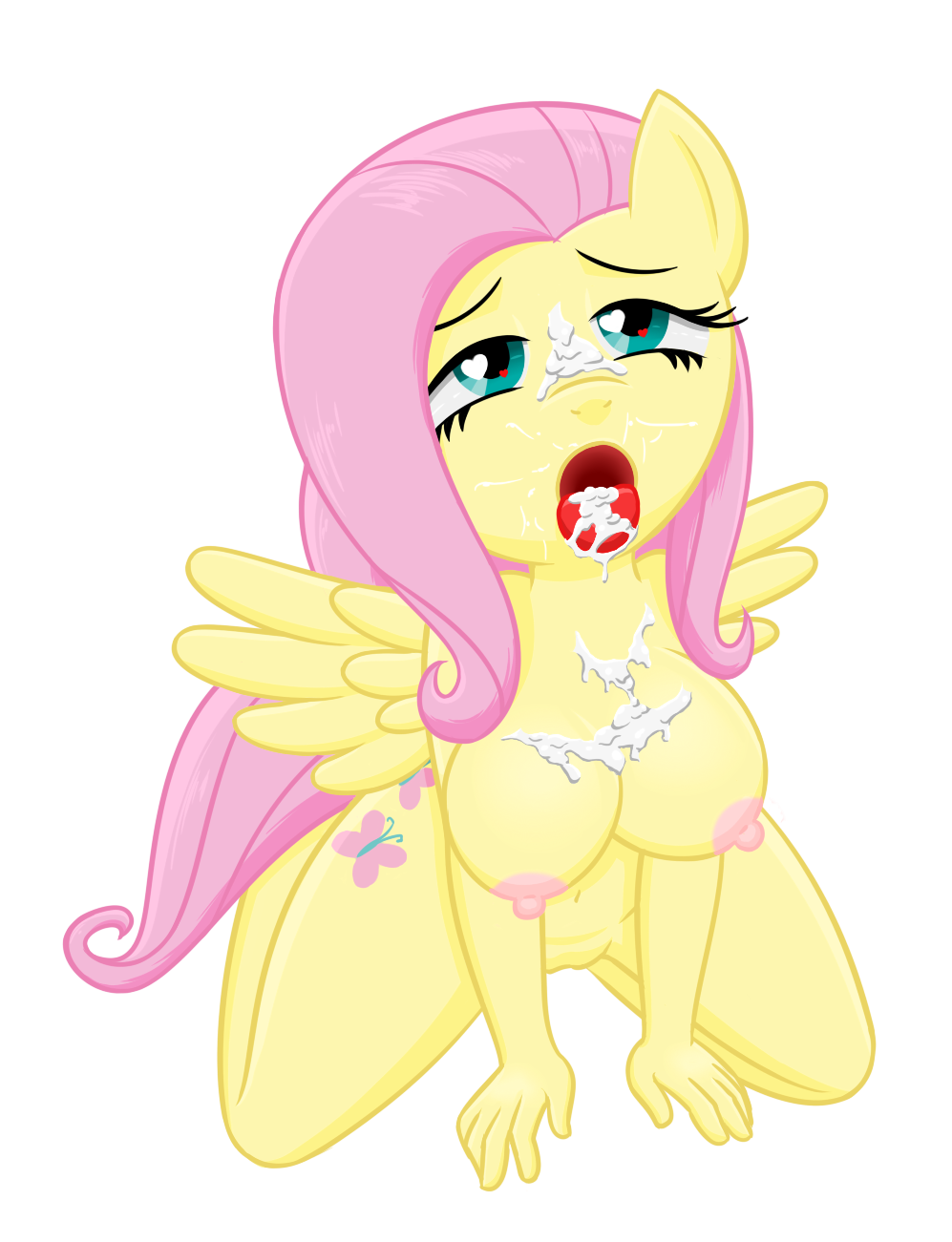 1girls 2021 cum female fluttershy_(mlp) hasbro large_breasts my_little_pony takeshi1000