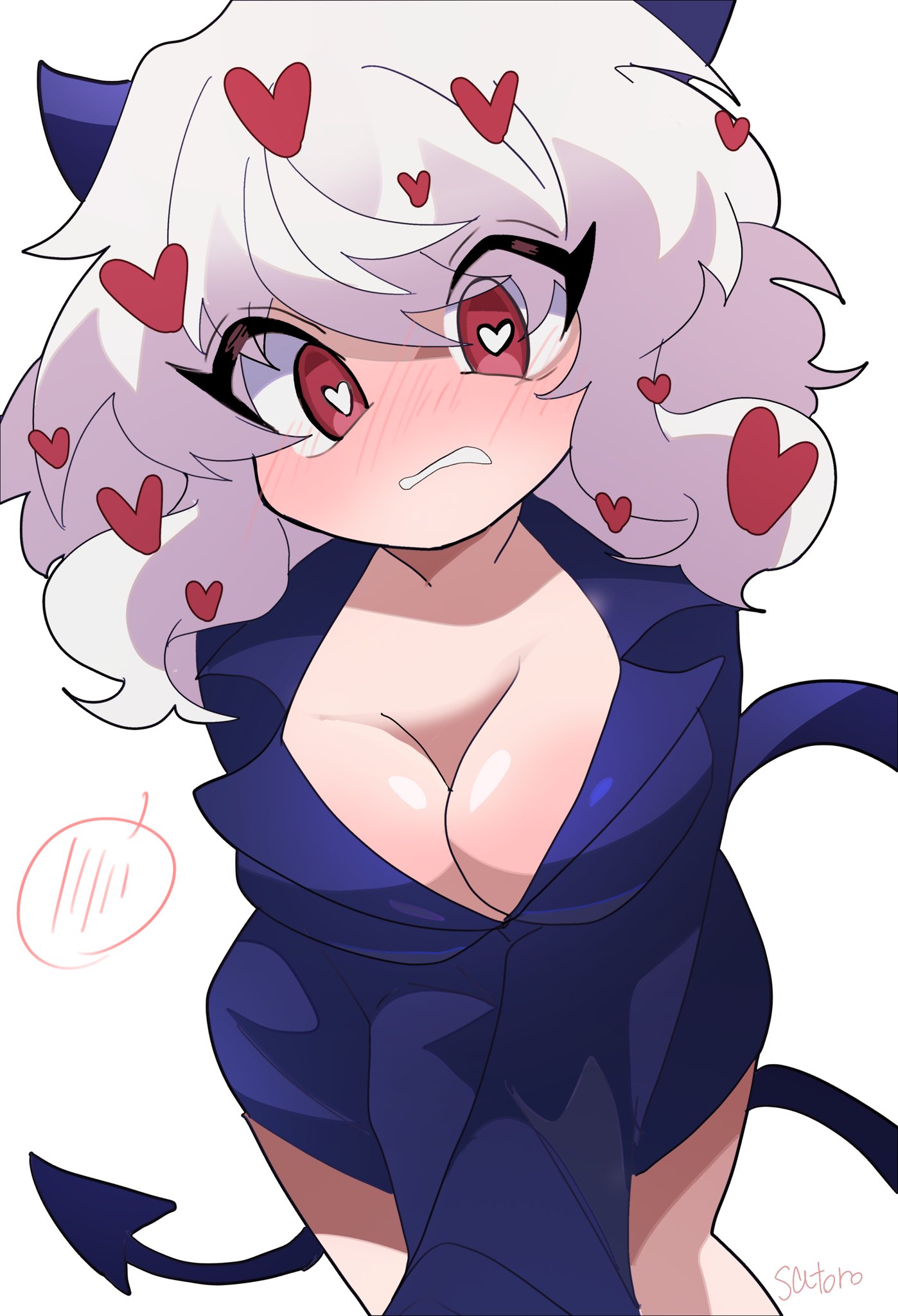 1girls, breasts, female, helltaker, looking at viewer, modeus (helltaker), satoro301, tagme