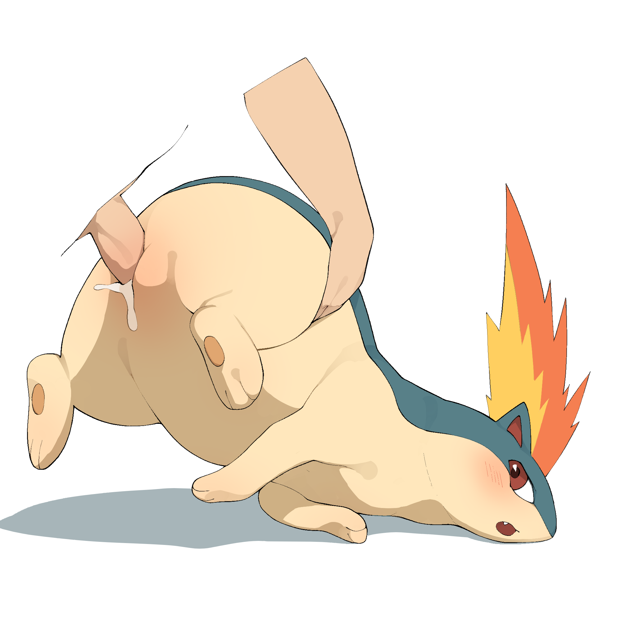 1boy, 1girls, blush, cum, cum in pussy, cum inside, disembodied hand, disembodied penis, female, female feral, female penetrated, feral, feral penetrated, from behind, fur, furry, human, human on feral, interspecies, larger male, male, male human/female pokemon, male on feral, male penetrating, male penetrating female, male/female, mammal, nintendo, open mouth, penetration, penis, pokémon (species), pokemon, pokemon (species), pokephilia, pussy, quilava, sex, size difference, smaller female, smaller penetrated, solo focus, spread legs, thick thighs, uncensored, vaginal penetration, video games, wide hips, youjomodoki, zoophilia