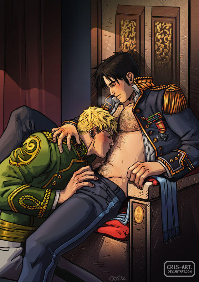 2boys billy_kaplan black_hair blonde_hair blush canon_couple crisart dorrek_viii earrings gay hairy_chest hand_on_neck hand_on_pant hand_on_shoulder hulkling kiss male male/male male_only marvel royal shirt_open tagme teddy_altman wiccan yaoi young_avengers