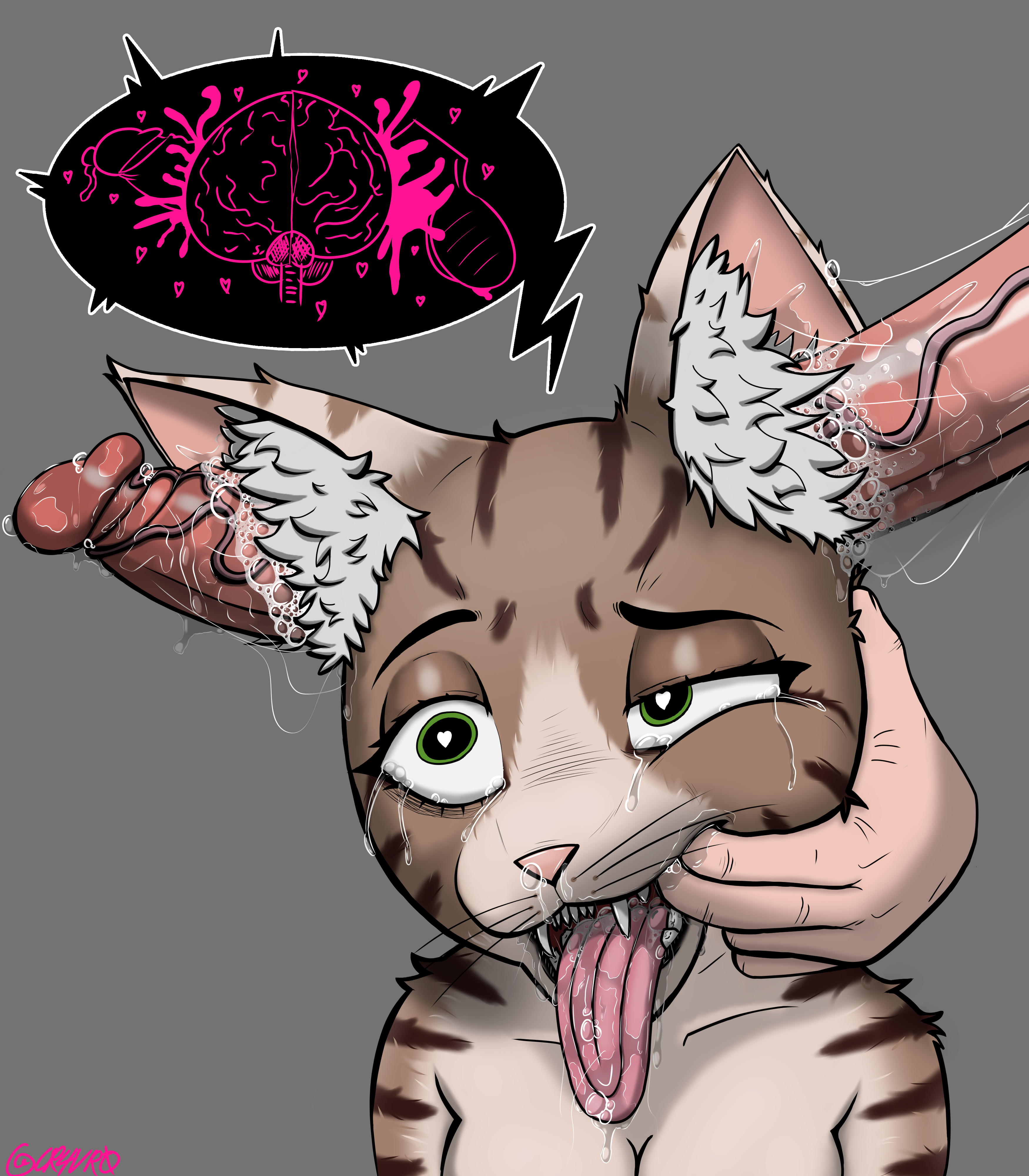 ahe gao, ahegao face, anthro, anthro female, anthro focus, anthro penetrated, big balls, big penis, brain, brain fuck, brown fur, cat ears, cat girl, cat humanoid, catgirl, cr4vr0, crying, crying with eyes open, disembodied hand, disembodied penis, ear fetish, ear fuck, ear penetration, ear tuft, ears up, feline, felyne, female, female focus, fish hook, fish hooking, foam, foaming at the mouth, forced grin, furry, genitals, giant penis, green eyes, hands in mouth, heart, heart eyes, heart symbol, heart-shaped pupils, huge balls, huge cock, huge testicles, long penis, looking pleasured, mind break, mindfuck, mouth fetish, mouth shot, naked, naked female, nude, nude female, open mouth, oral fixation, oral penetration, palico, penis in ear, saliva, saliva drip, saliva on breasts, saliva on face, saliva on penis, saliva string, saliva trail, salivating, skull flossing, small breasts, smaller female, smaller penetrated, unseen character, unseen male face, x-ray