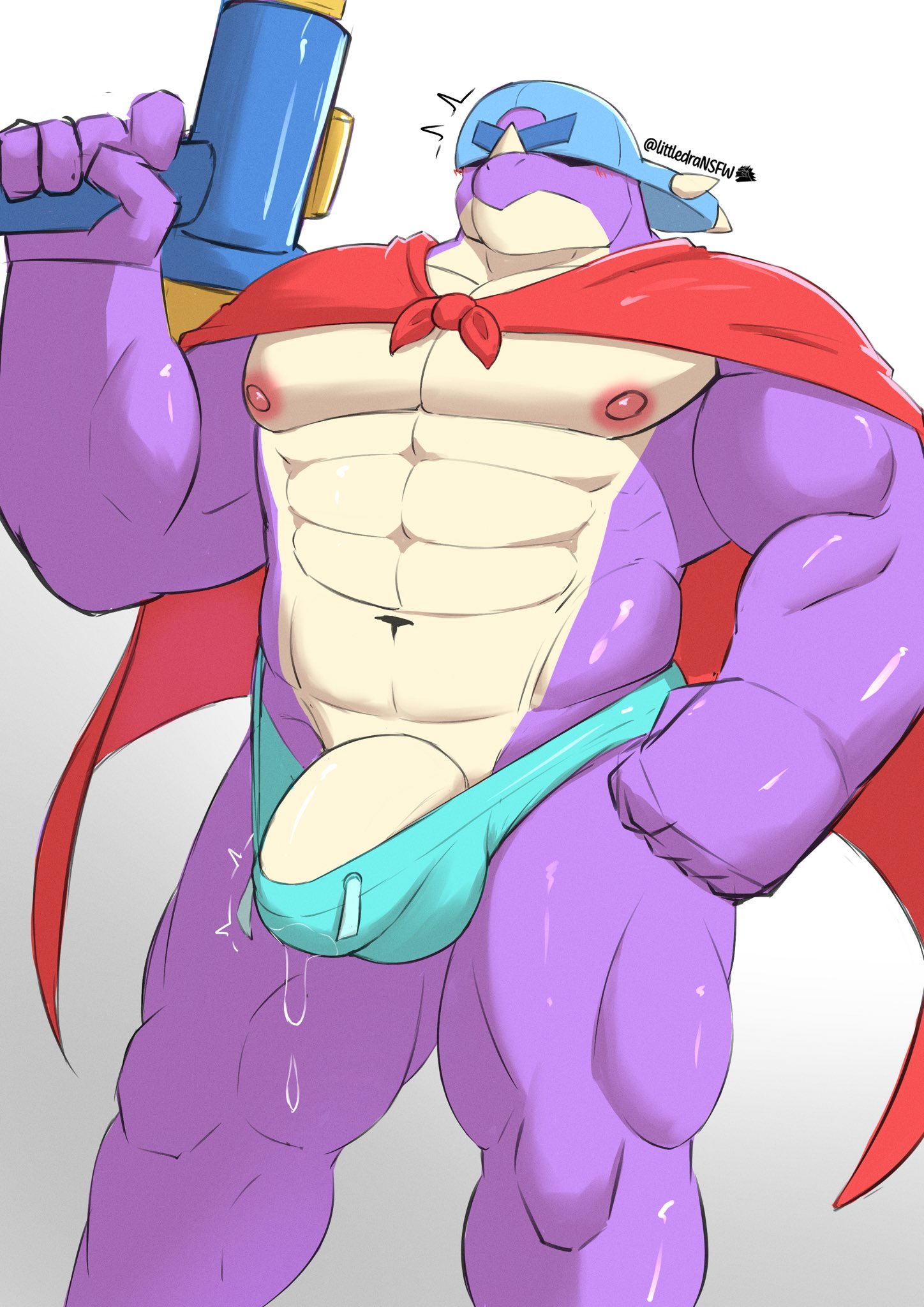 bara, brawl stars, muscular male, pierce (brawl stars), speedo