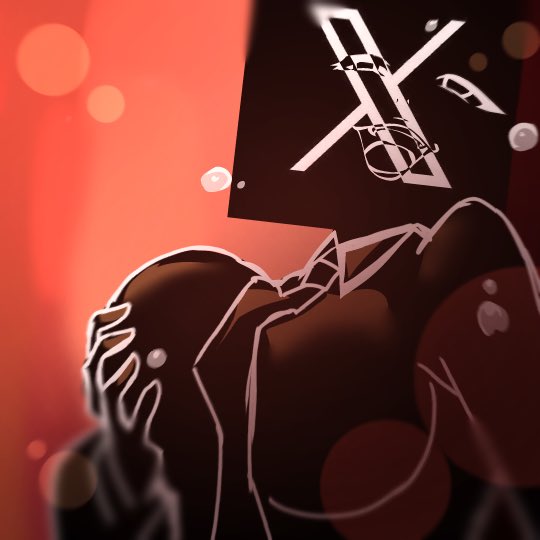 1girls, big breasts, city boy, female, grabbing own breast, humanized, logo head, meme, shitpost, solo, twitter, weeklymozelle, x (social media), yumeko grabbing her breast