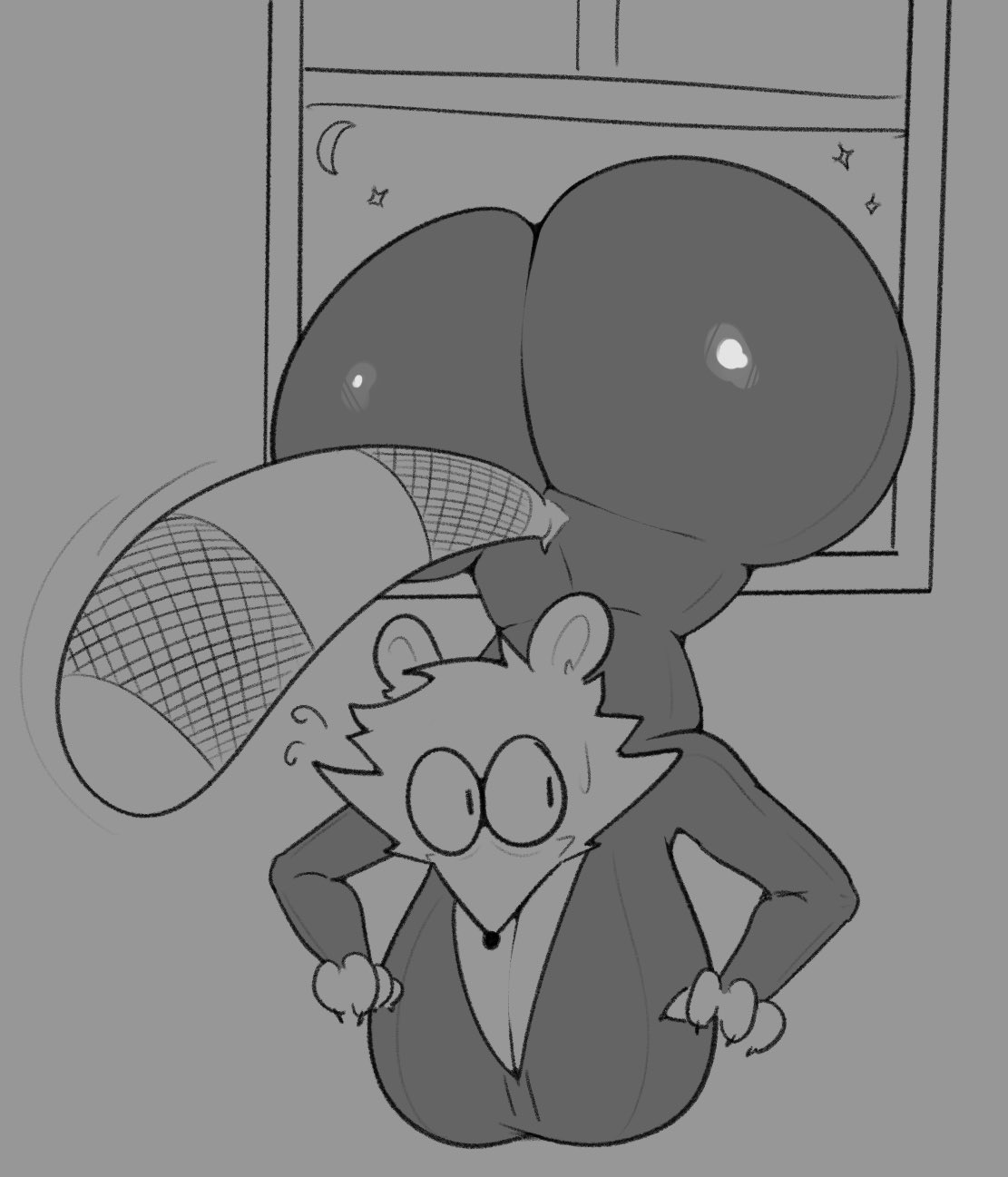 25circle, big breasts, breasts, cleavage, female, furry, huge breasts, tagme, thick thighs, uva the raccoon, wide hips