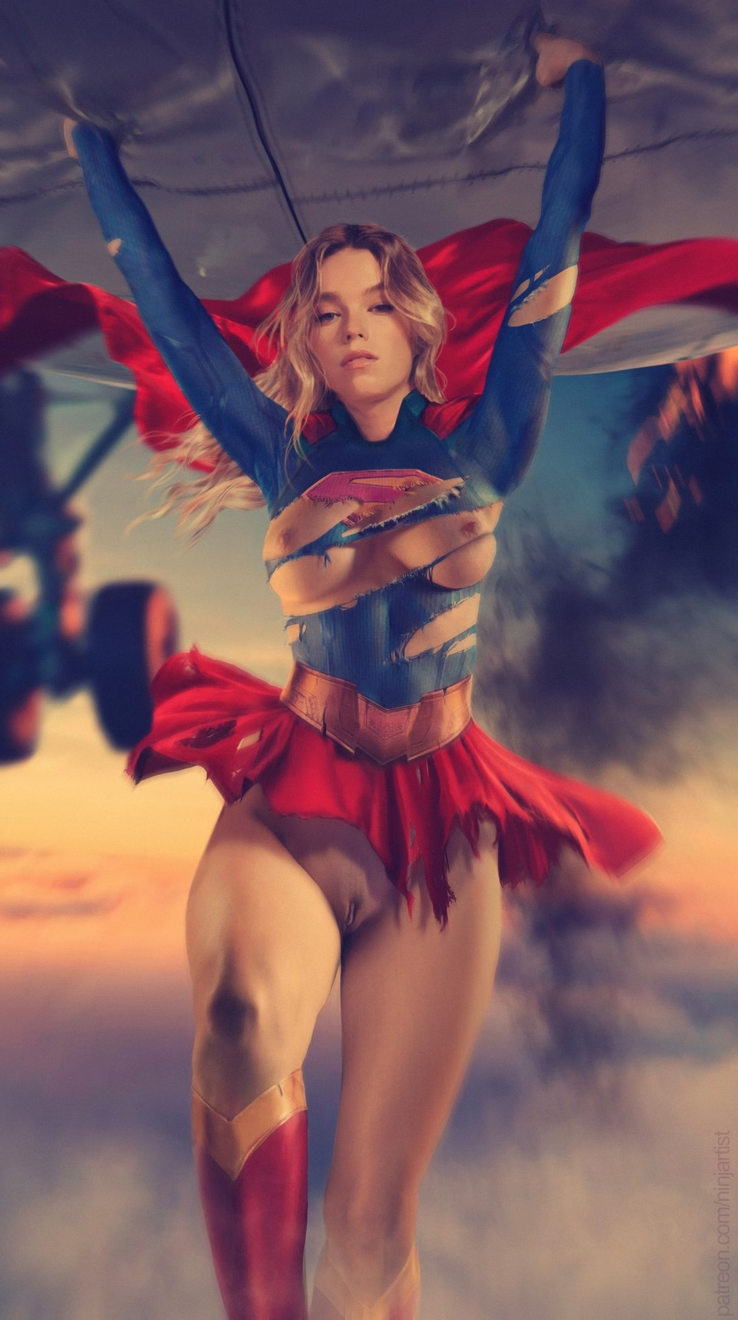 1girls, 2d, areola, areolae, big breasts, breasts, celebrity, dc, dc comics, dcu, female, female focus, female only, hairless pussy, kara zor-el, light skin, light skinned female, medium breasts, milly alcock, miniskirt, naked, naked female, ninjartist, nude, nude female, nude male, realistic, ripped clothing, ripped suit, shaved crotch, shaved pussy, skirt, super strength, supergirl, supergirl (2026), supergirl (dcu), supergirl (series), superhero costume, superheroine, superheroine costume, superman (series), superpowers, thighs, vagina