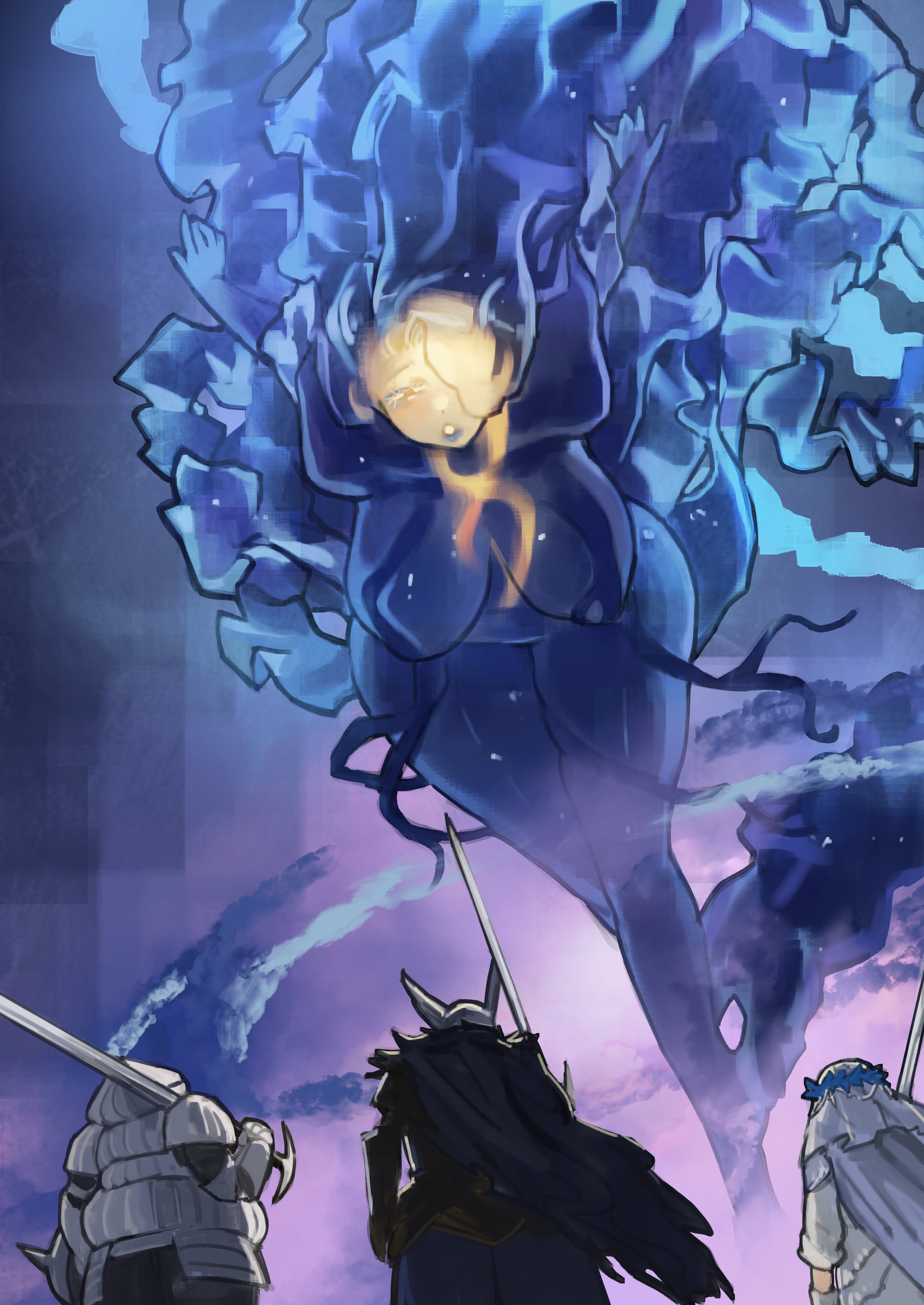 big breasts, busty, curves, curvy, elden ring, elden ring nightreign, eldritch being, female, female only, floating, flying, fromsoftware, huge breasts, humanized, large breasts, maris fathom of night, miaojiangyou, raider (nightreign), revenant (nightreign), wylder (nightreign)
