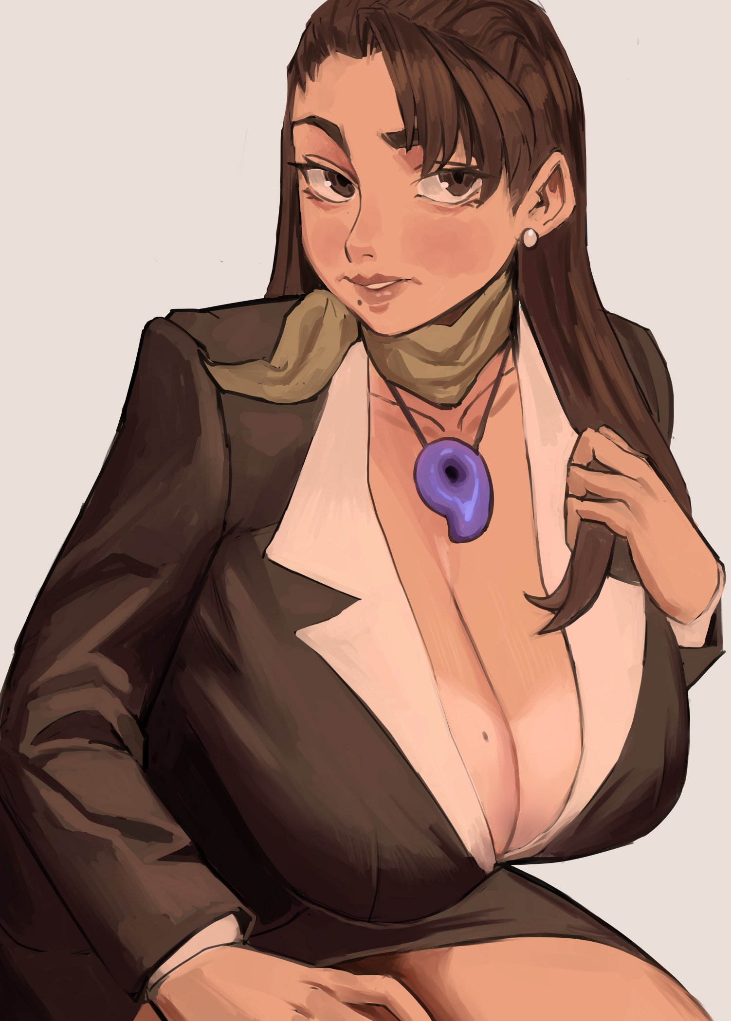 big breasts, dairenke art, female, gyakuten saiban, mia fey