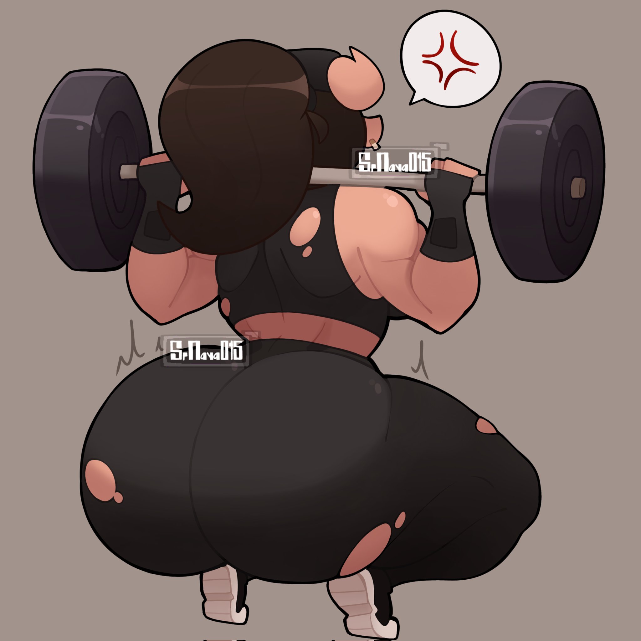 1futa, about to burst, ass, ass too big, barely contained, barely contained ass, barely fits, big ass, big breasts, big thighs, breasts, brown hair, demon, demon futa, demon girl, demon horns, female, fitness, futa only, futanari, hirohi (srnava), horns, hyper ass, inconvenient ass, inconvenient butt, intersex, ripped pants, squatting, srnava, thick ass, thighs, tight clothes, tight clothing, tight fit, tight pants, too tight, training, undersized clothes, undersized clothing, wardrobe malfunction, weightlifting