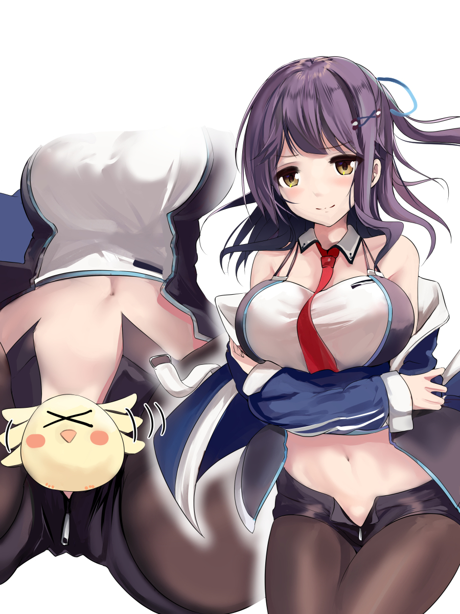 1girls azur_lane belly big_breasts bird breasts cute cute_bird eagle_union_(azur_lane) light-skinned_female light_skin manjuu_(azur_lane) mullany_(azur_lane) purple_hair schreibe_shura tagme thighs