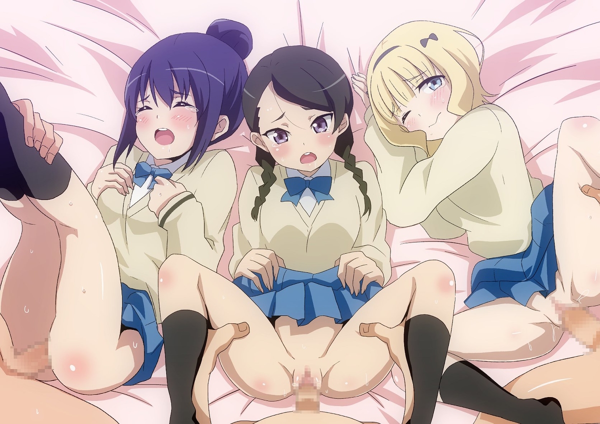 2018, 3boys, 3girls, censored, female, hera (hara0742), male, male pov, milana shidrowa, moe annaka, multiple females, multiple girls, pov, saki nitobe, sword art online, sword art online alternative: gun gale online, tagme