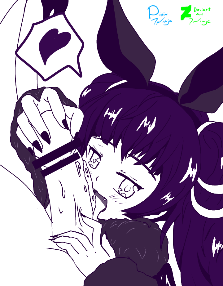 1boy 1girls bar_censor censored dragon_girl female fire_emblem fire_emblem:_the_sacred_stones fire_emblem_heroes heart licking looking_at_viewer male monochrome myrrh_(fire_emblem) penis purple_hair sketch tiara tninja