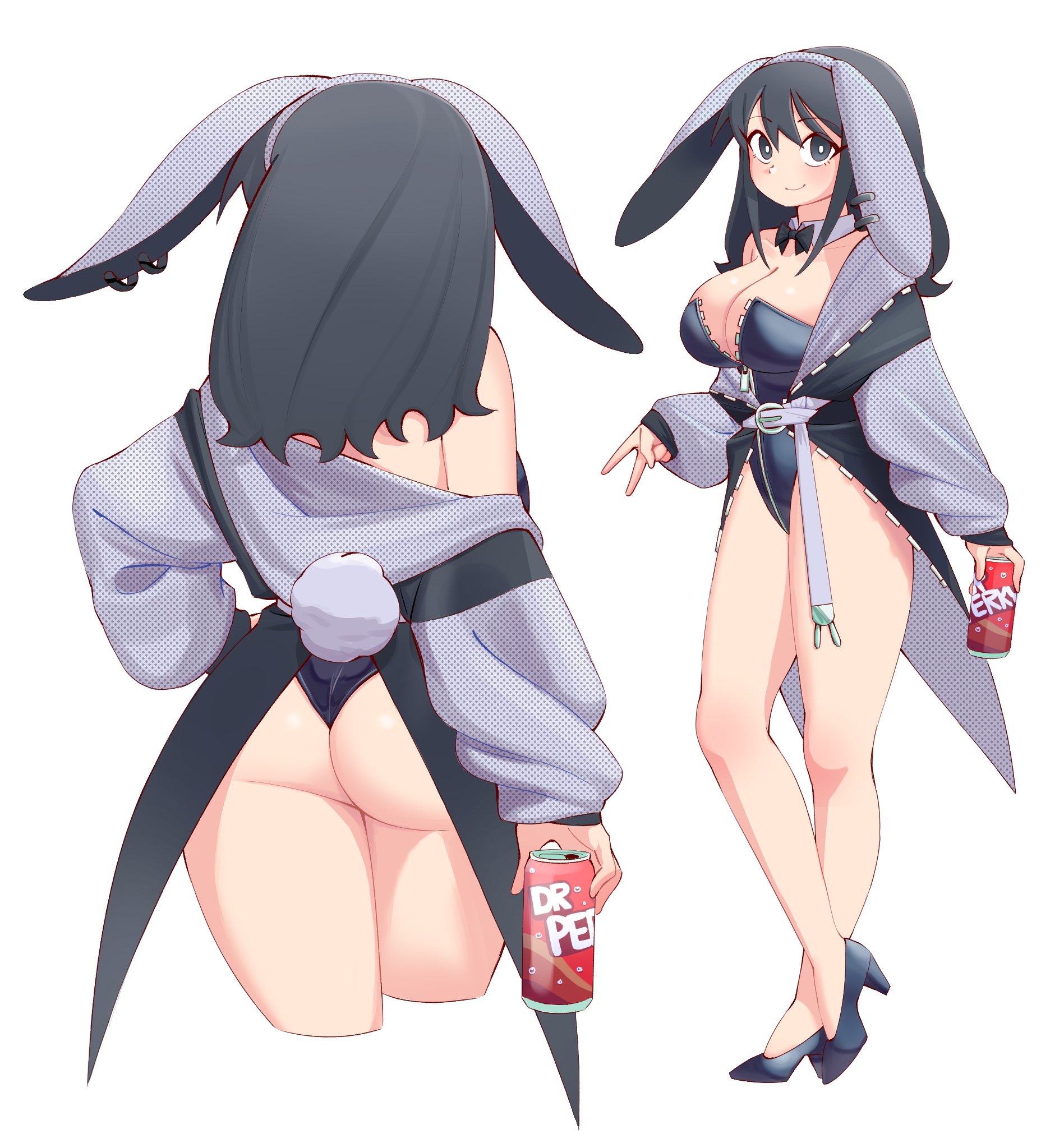 brownish hare, bunny girl, bunnysuit, female, veronica (brownish hare), voluptuous female